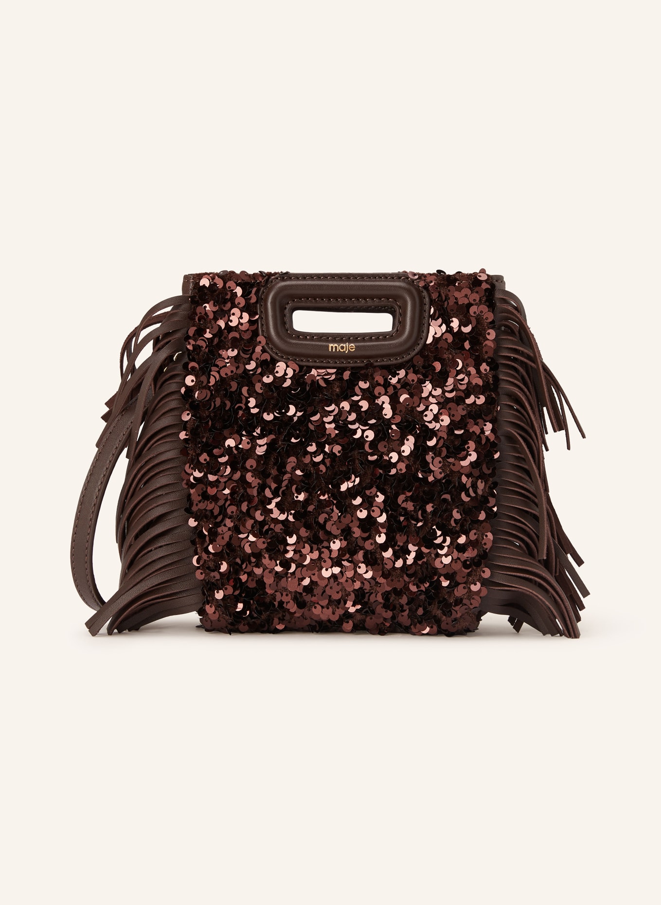 maje Torebka z cekinami: CIEMNOBRĄZOWY