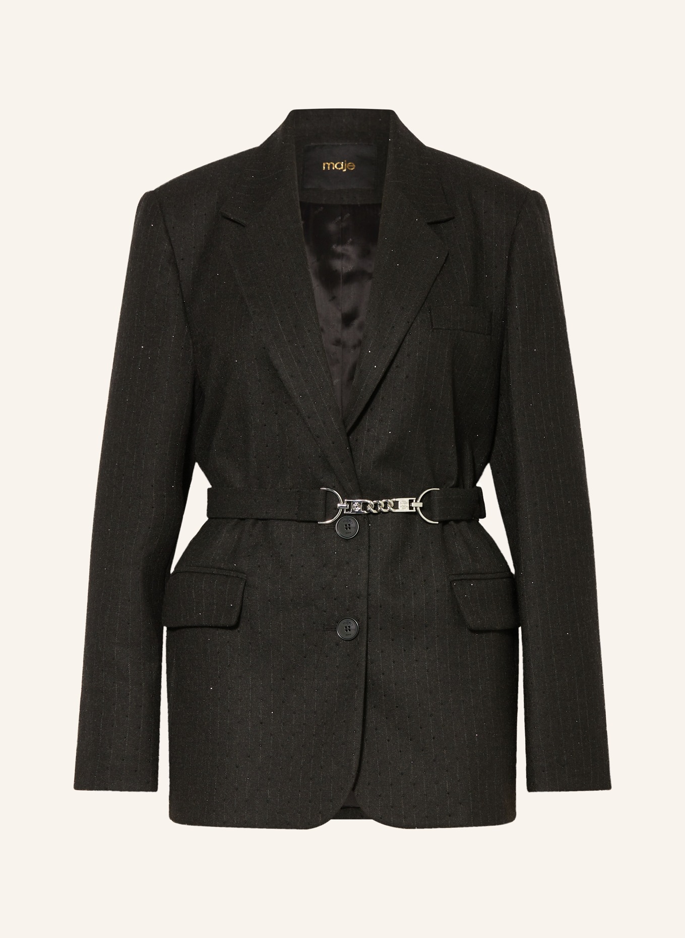 maje Blazer mit Schmucksteinen: SCHWARZ / WEISS