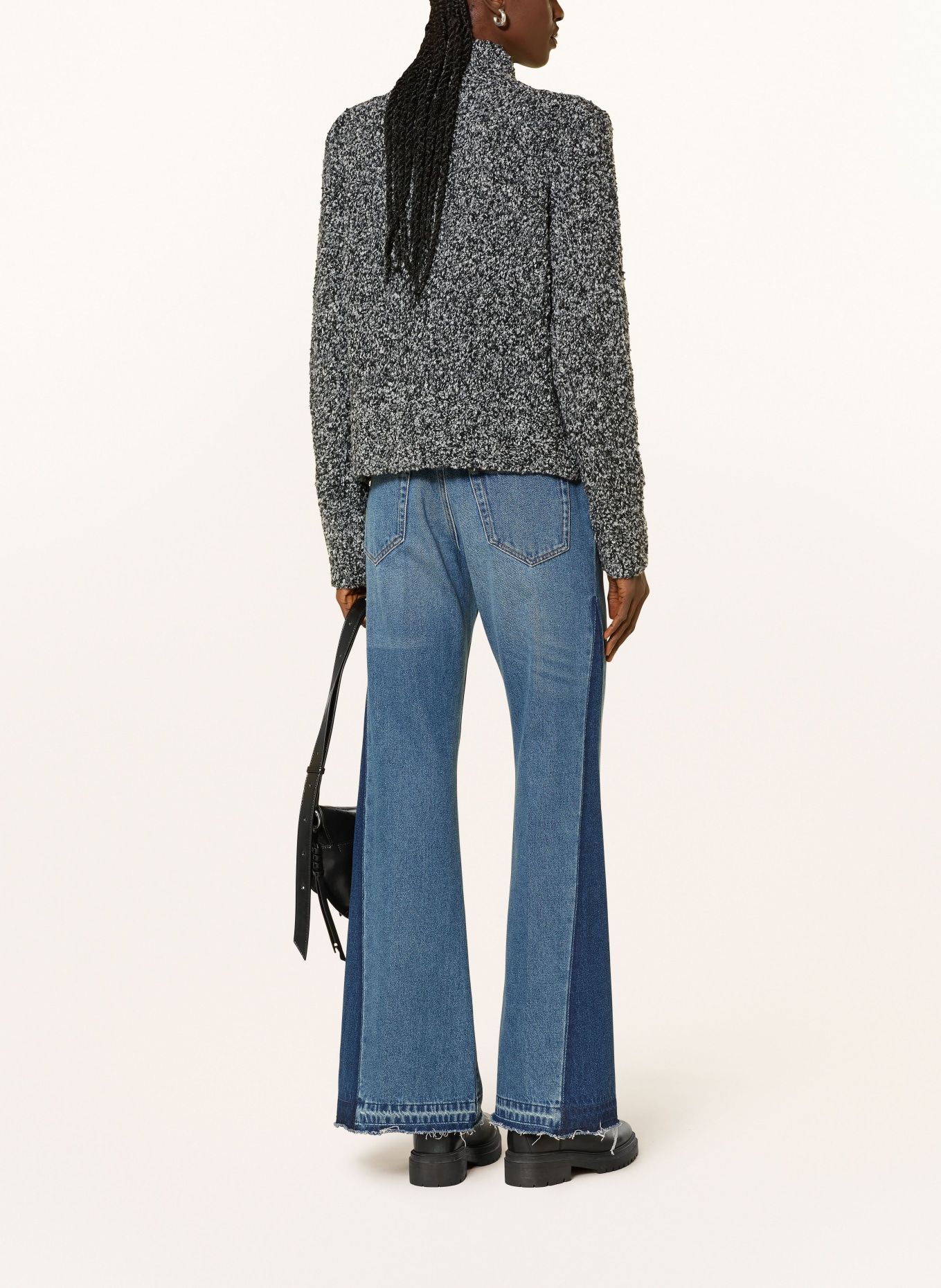 ba&sh Strickjacke CARLA: SCHWARZ / HELLGRAU / WEISS