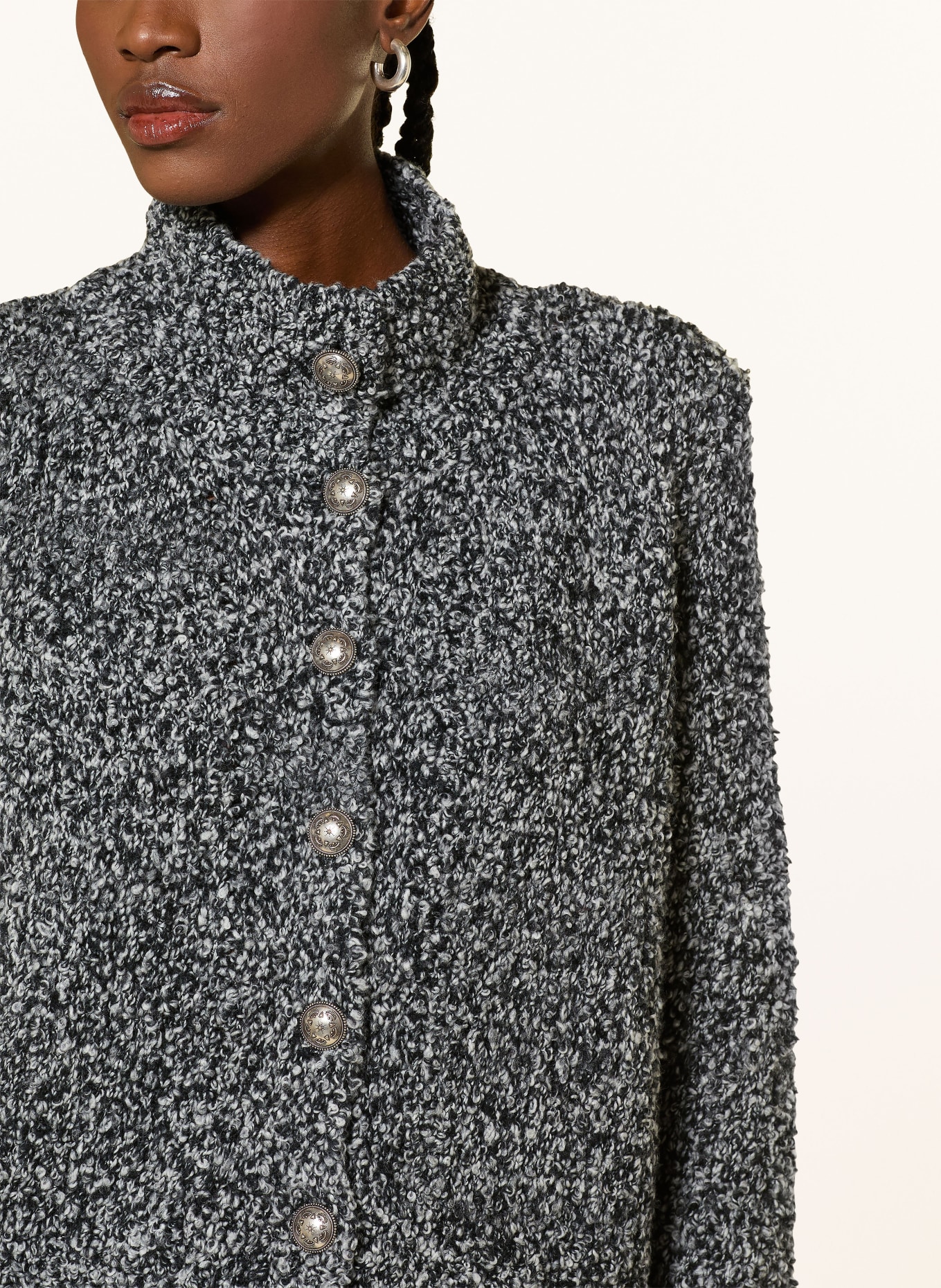 ba&sh Strickjacke CARLA: SCHWARZ / HELLGRAU / WEISS