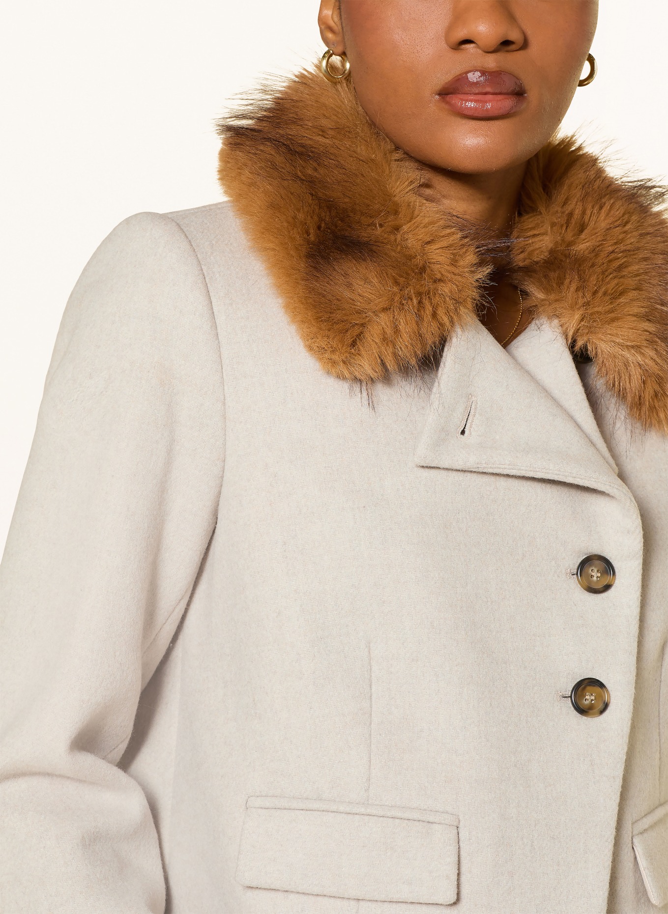 ba&sh Jacke TERRY mit Kunstfell: ECRU