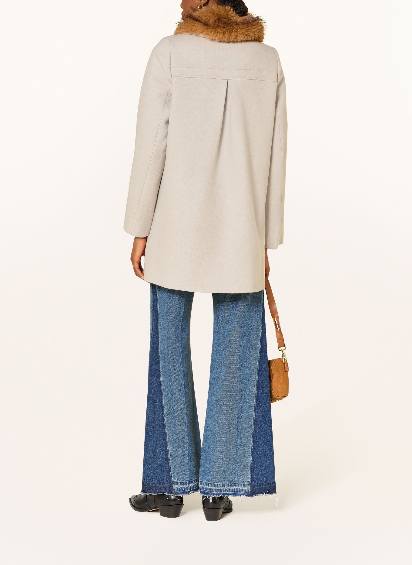 ba&sh Wollmantel TALLING mit Kunstfell: ECRU