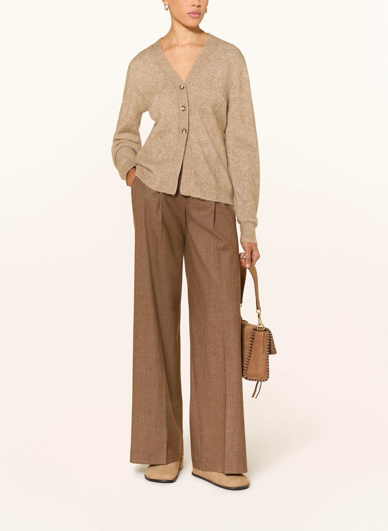 OPUS Strickjacke DARIEL: CAMEL