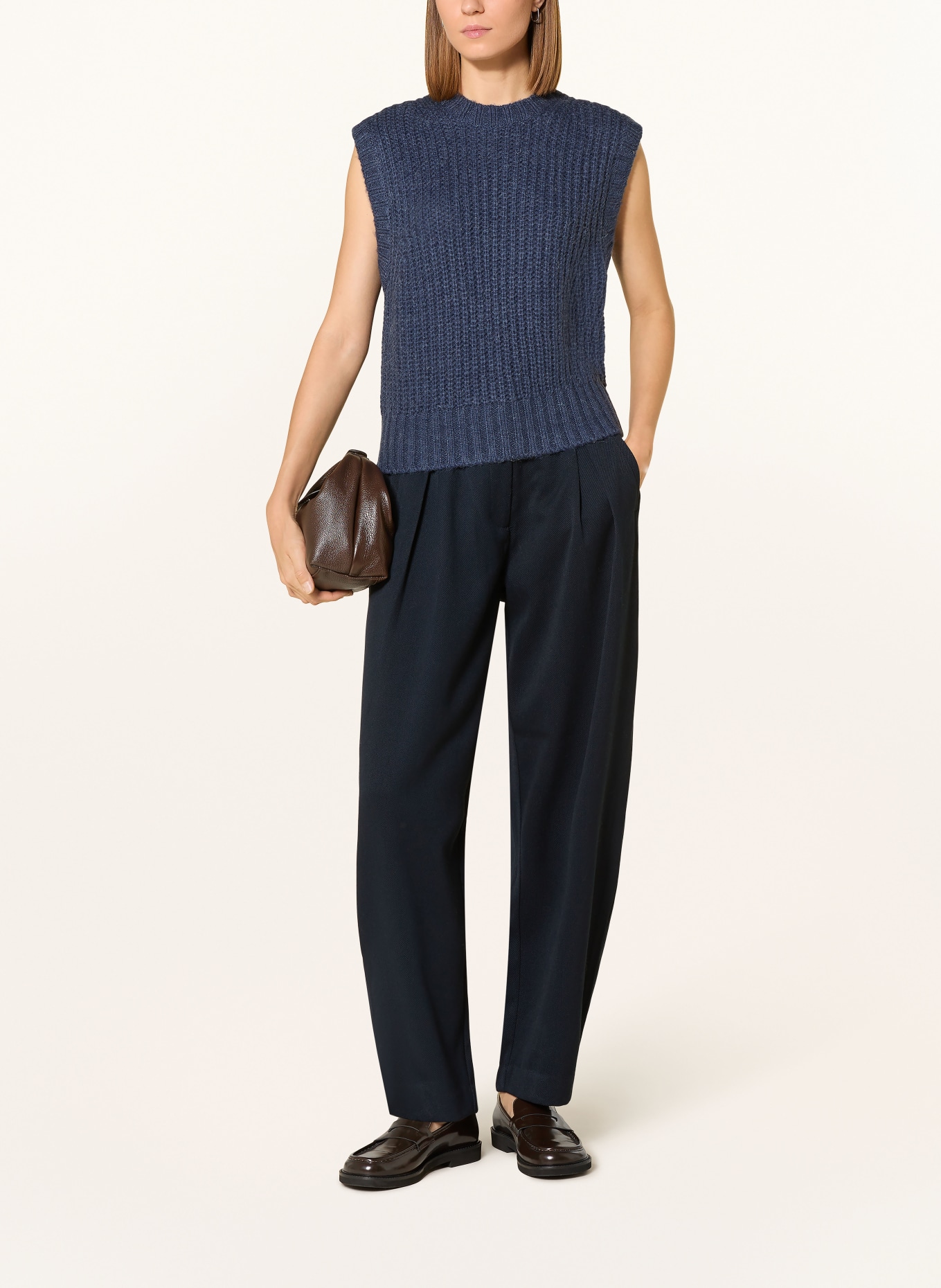 OPUS Sweter bez rękawów PORTUNA: GRANATOWY