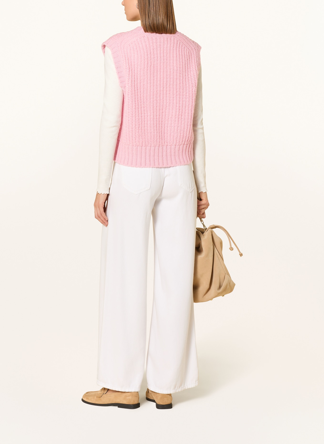 OPUS Sweter bez rękawów PORTUNA: RÓŻOWY