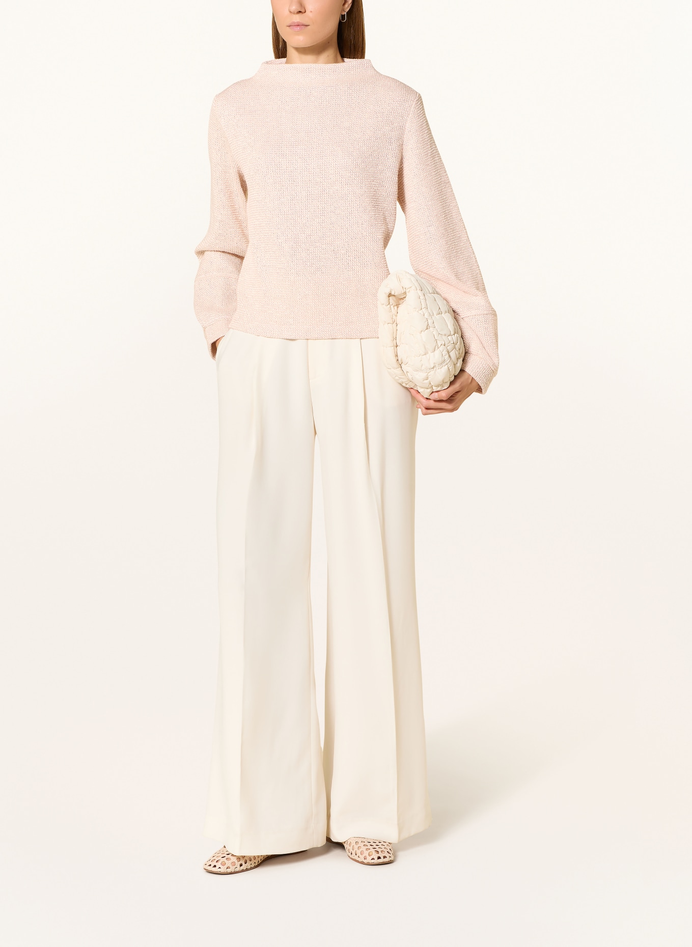 OPUS GLIMSA sweater with detachable bow tie: ROSE