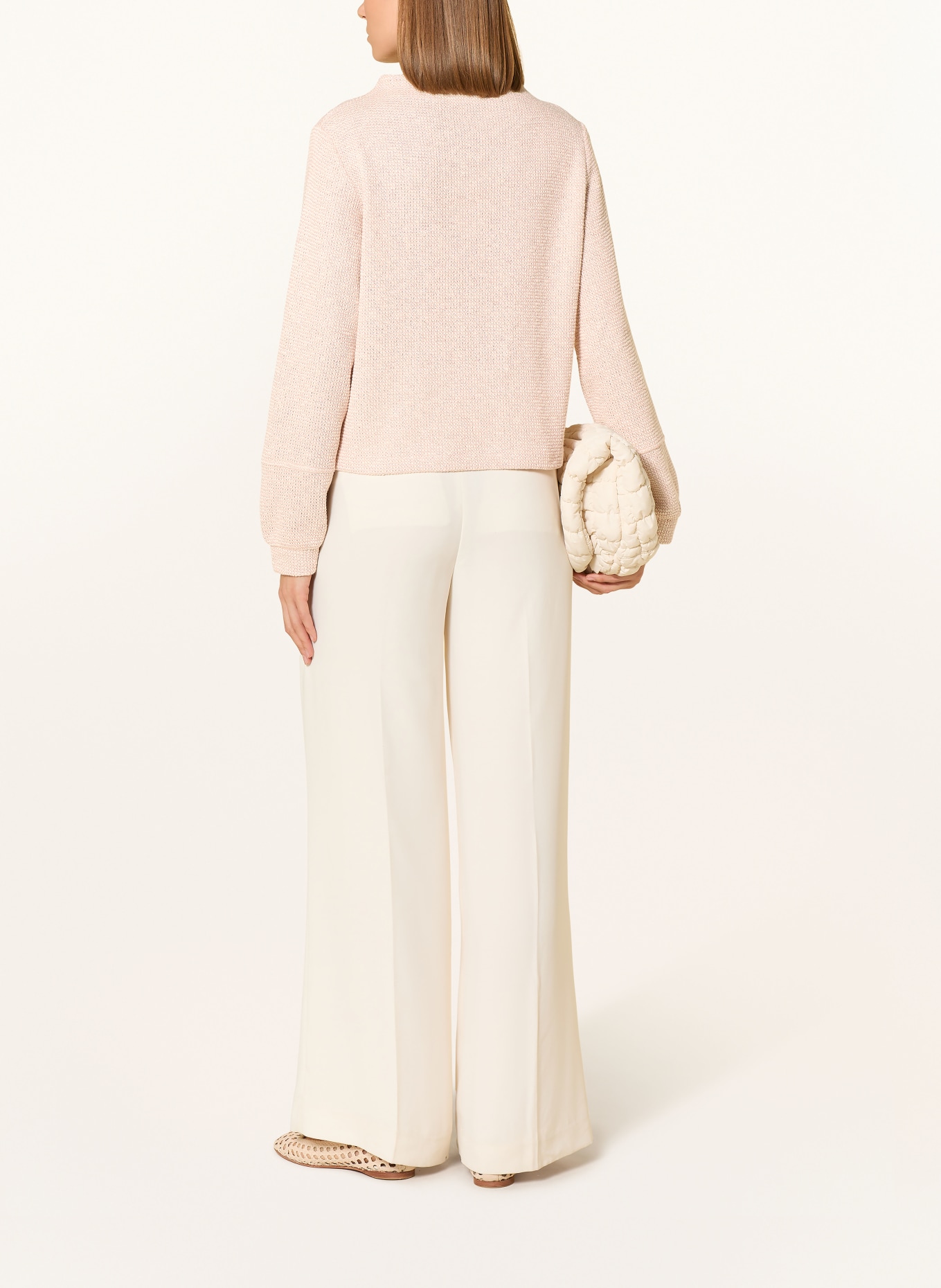 OPUS GLIMSA sweater with detachable bow tie: ROSE