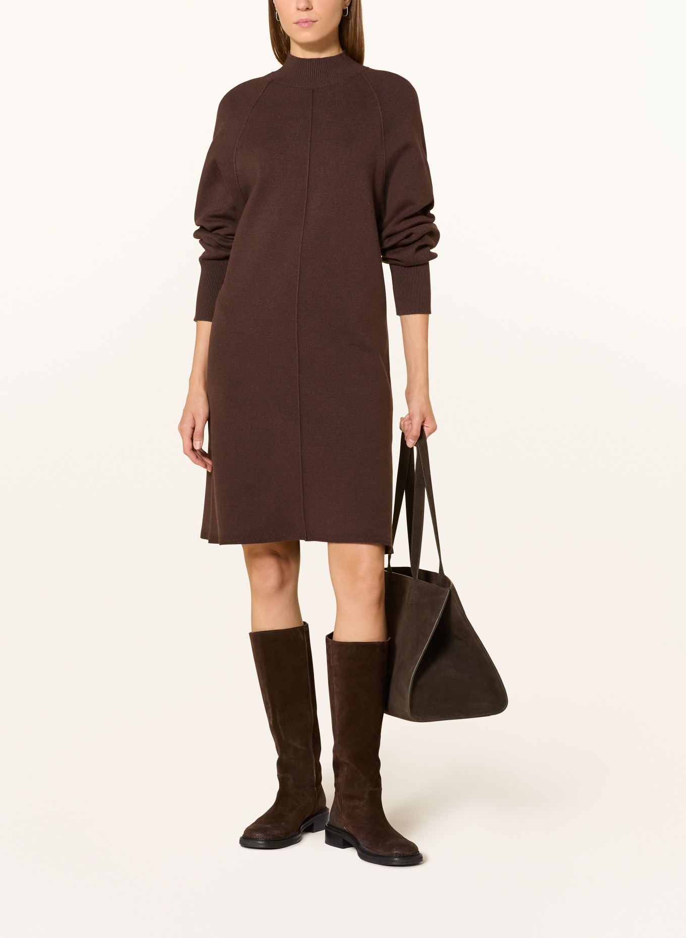 OPUS WONDANI knit dress: DARK BROWN