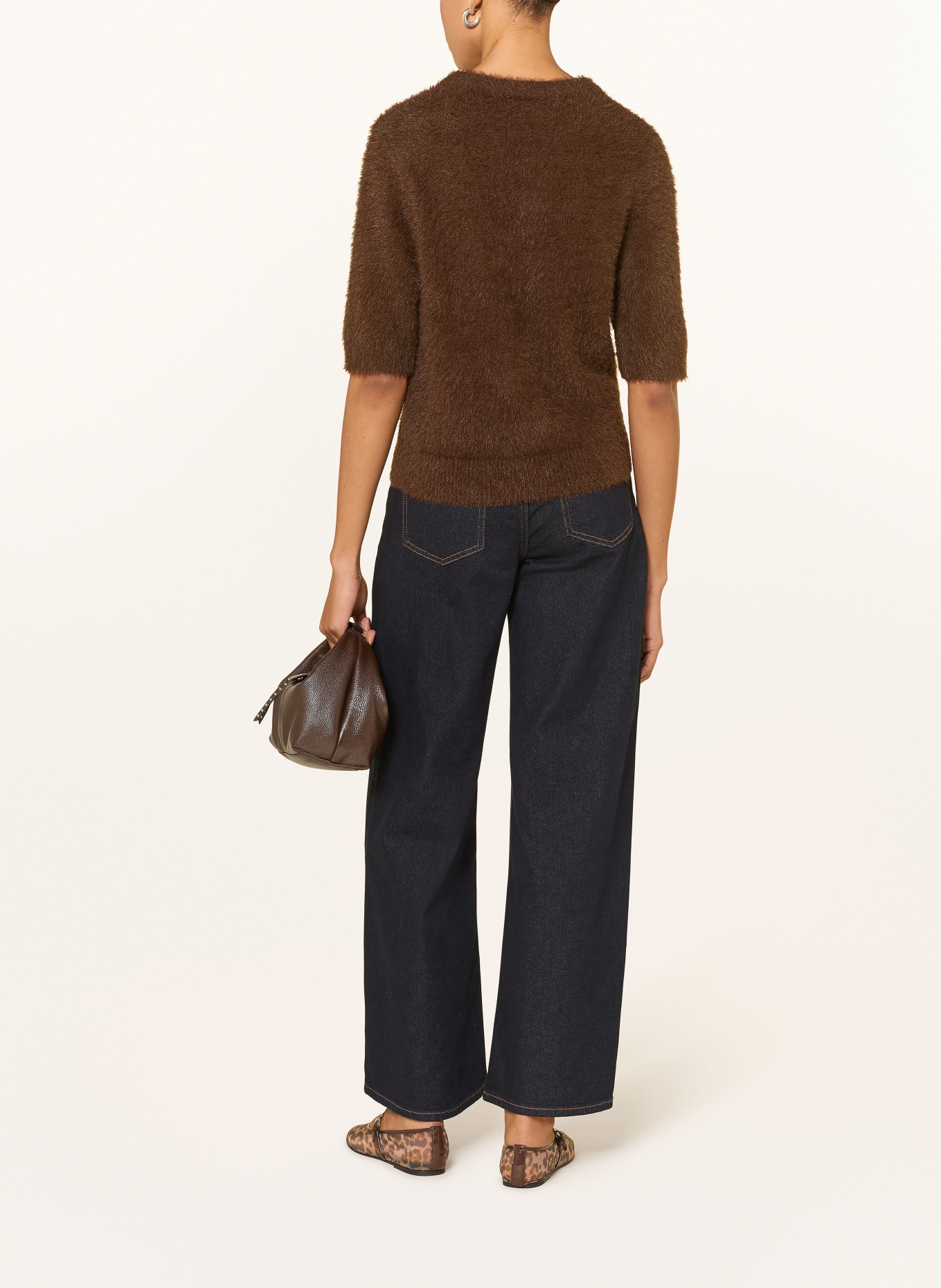 OPUS Strickshirt PUVET: DUNKELBRAUN