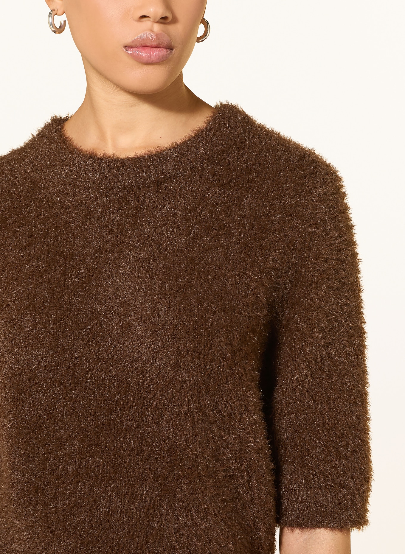 OPUS Strickshirt PUVET: DUNKELBRAUN