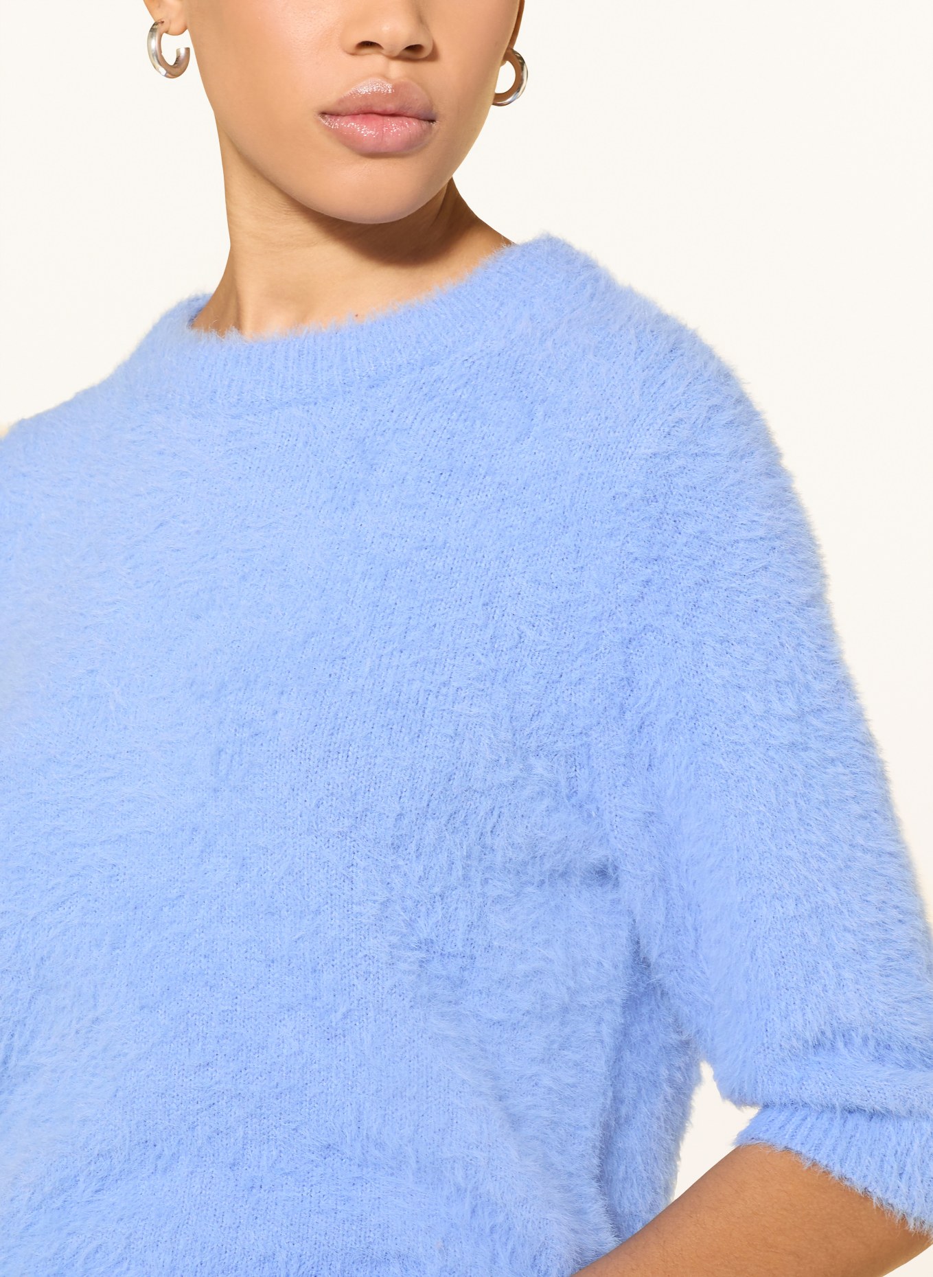 OPUS Knitted shirt PUVET: LIGHT BLUE