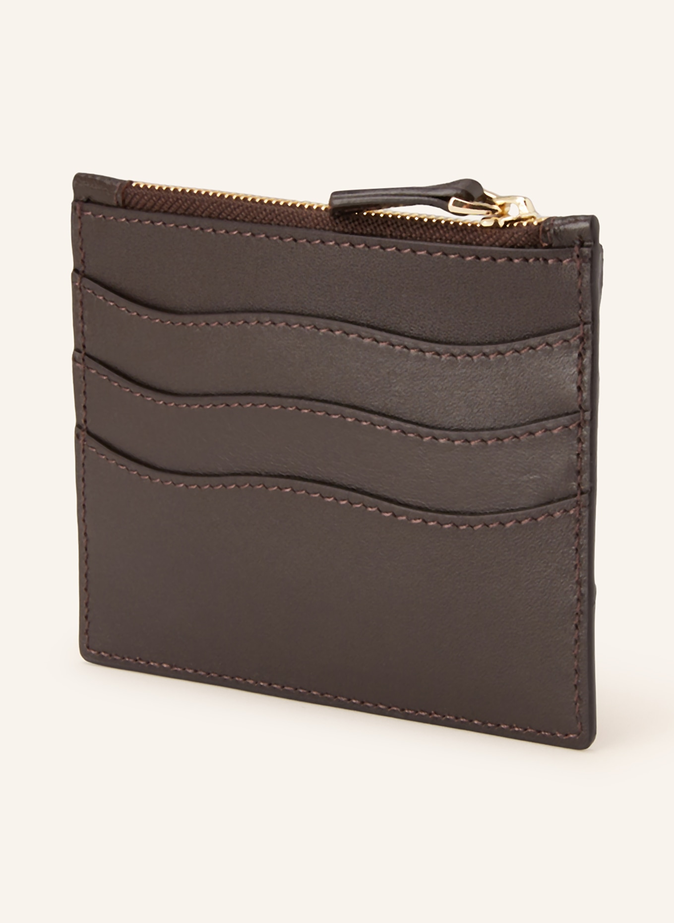 SANDRO Kartenetui mit Münzfach: BRAUN / DUNKELBRAUN