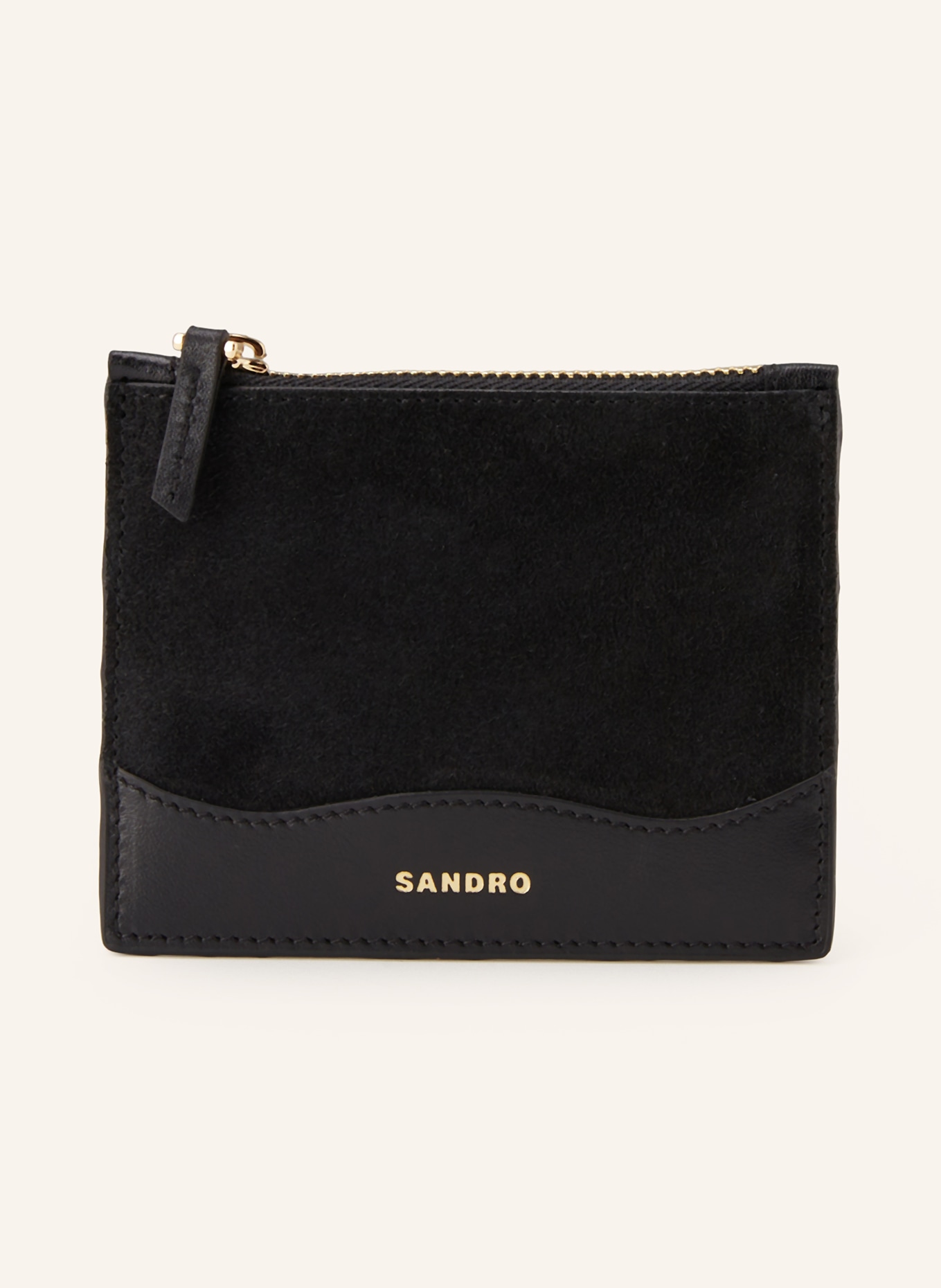 SANDRO Kartenetui mit Münzfach: SCHWARZ