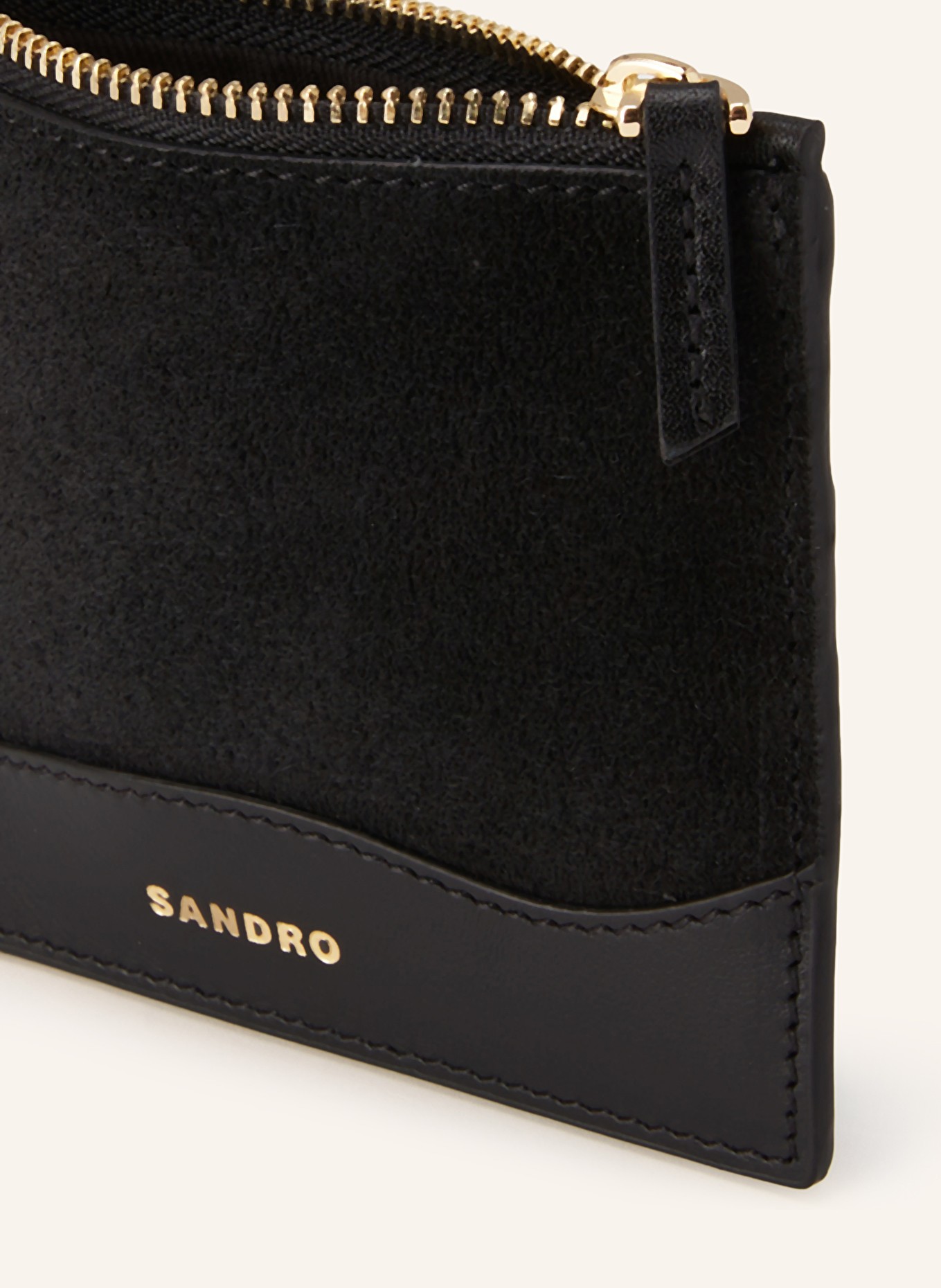SANDRO Kartenetui mit Münzfach: SCHWARZ