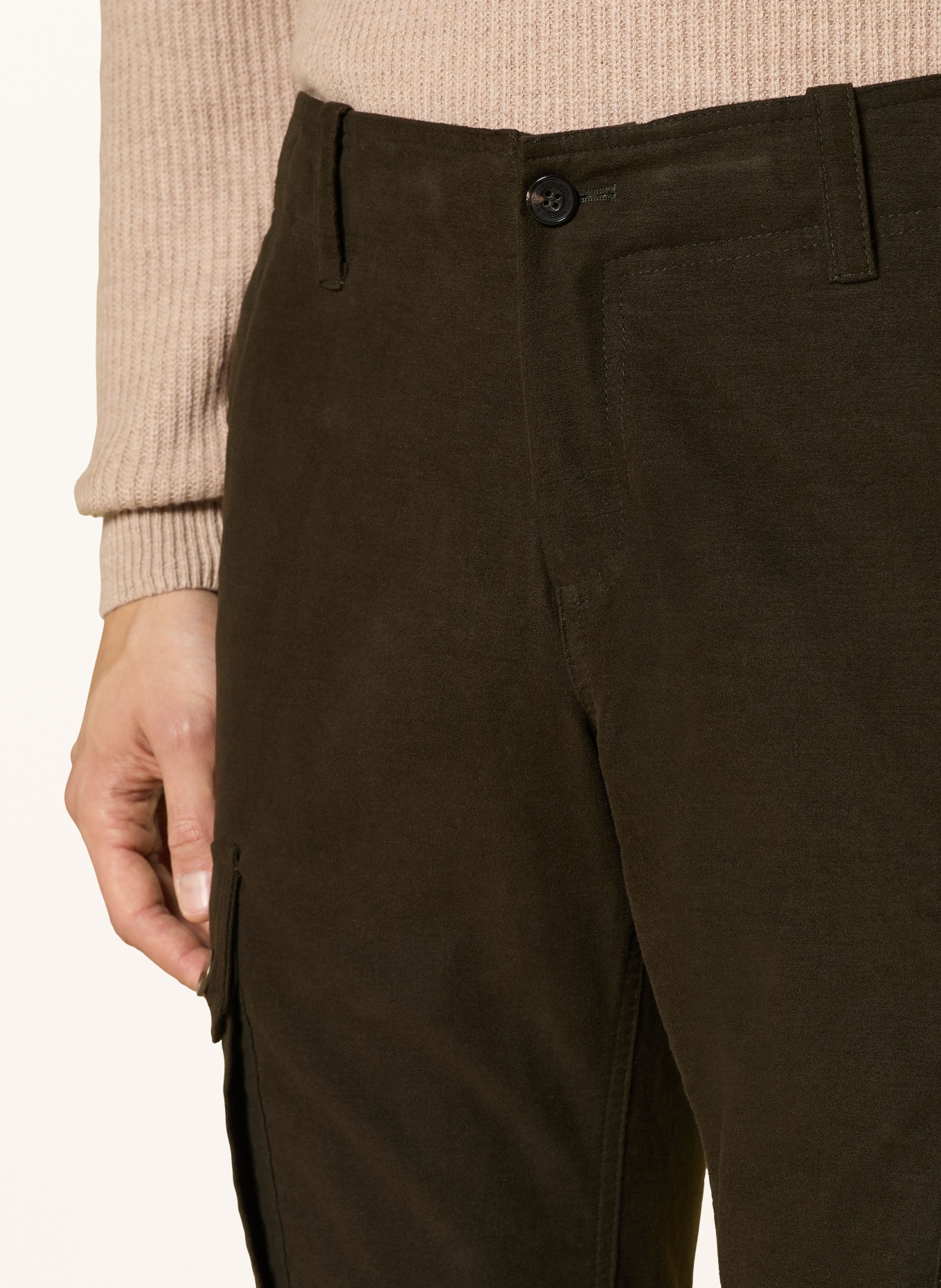 HABSBURG FISCHAU Slim Fit Cargo Pants: DARK GREEN
