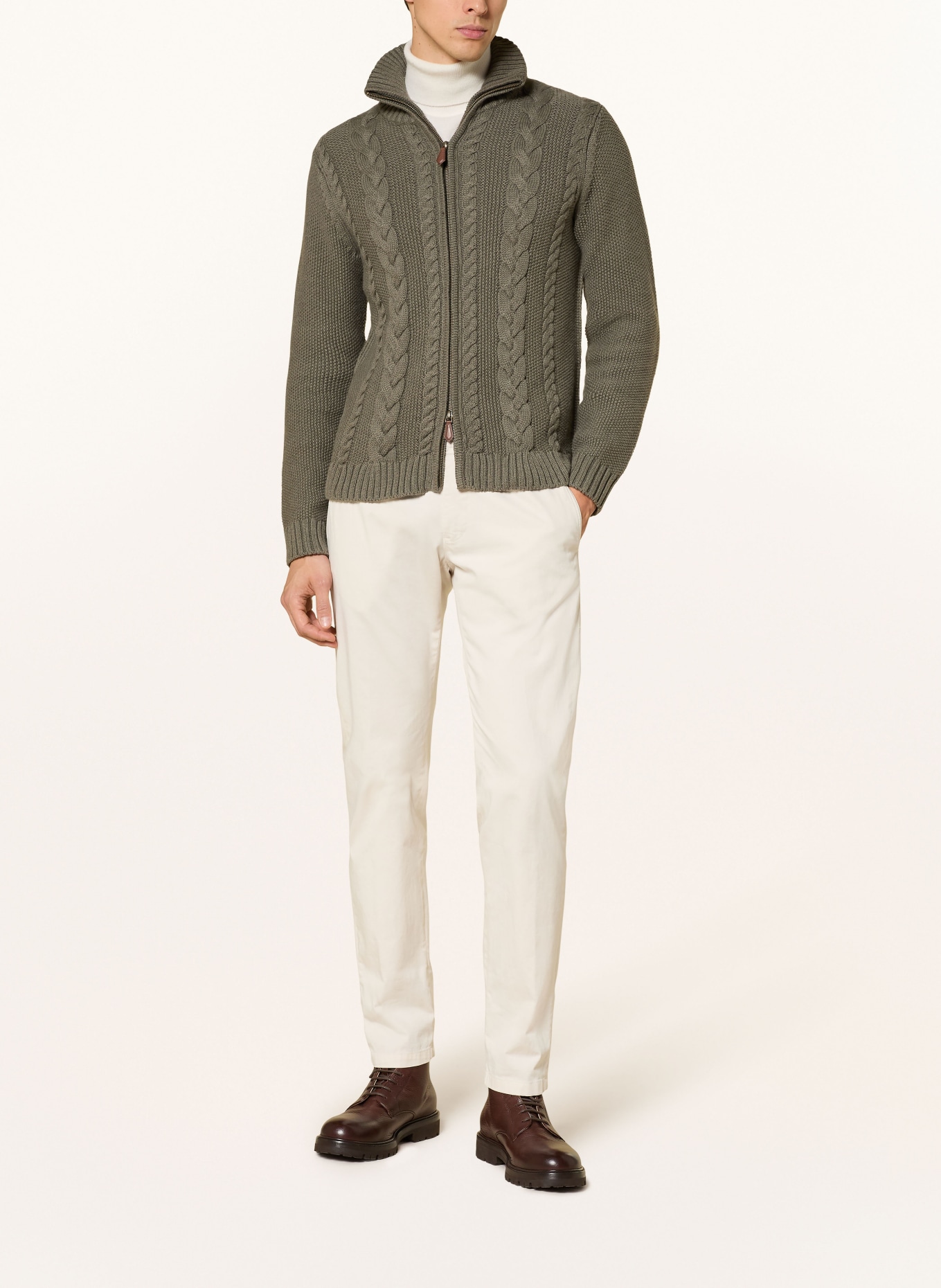 HABSBURG DAVIDE cardigan: KHAKI