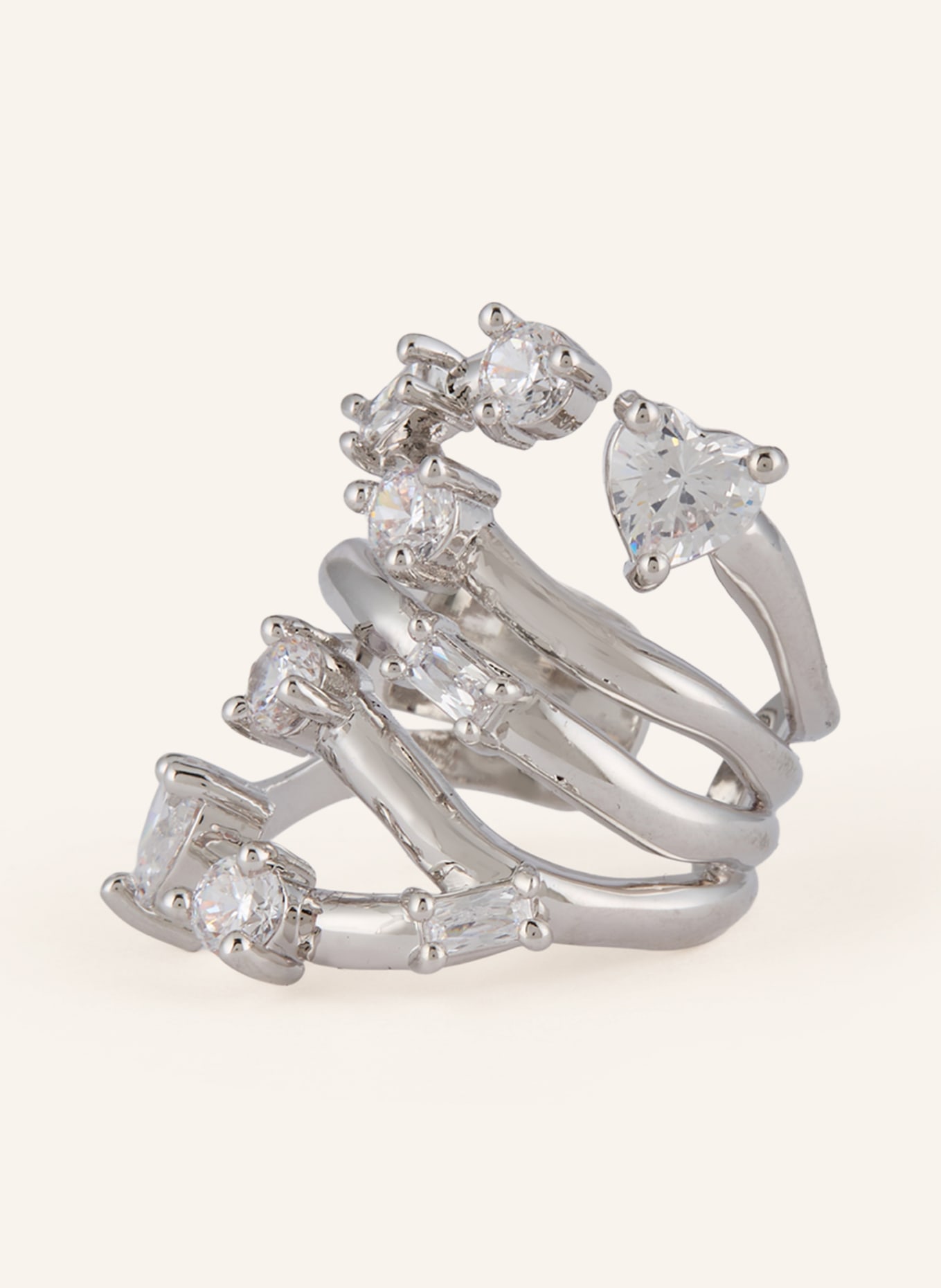 maje Ring: SILBER / WEISS