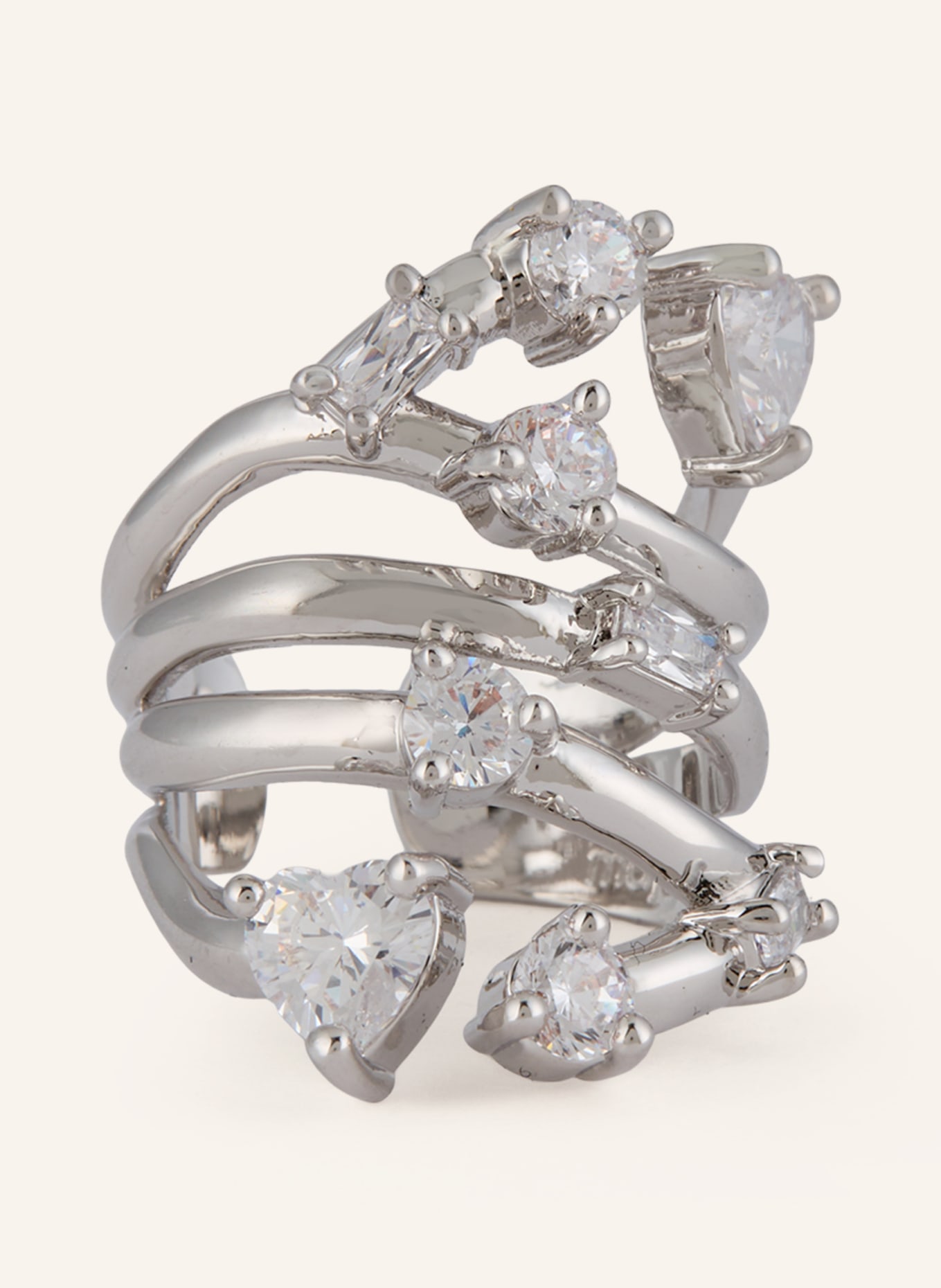 maje Ring: SILBER / WEISS