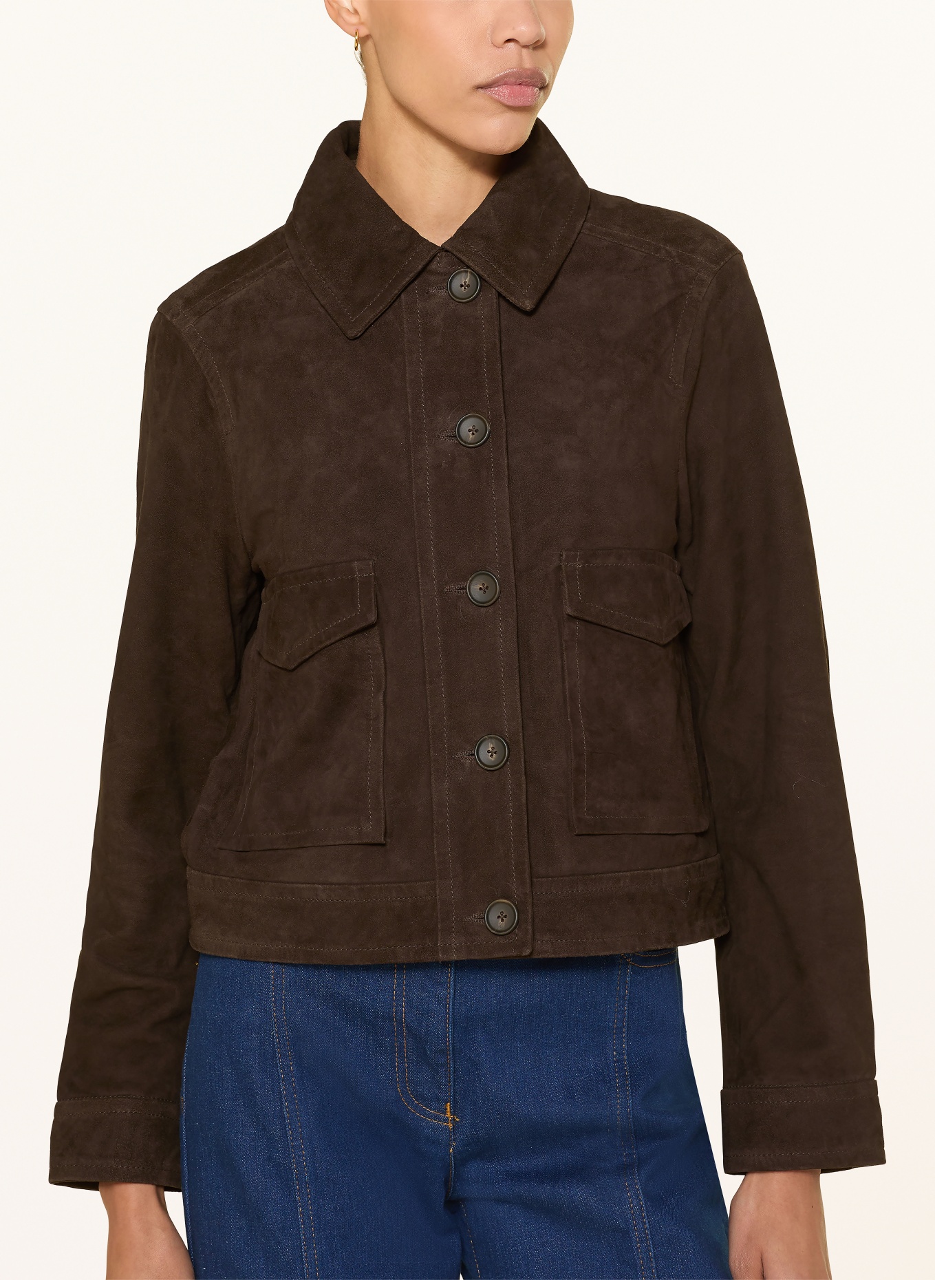 REISS Lederjacke HANSON: DUNKELBRAUN