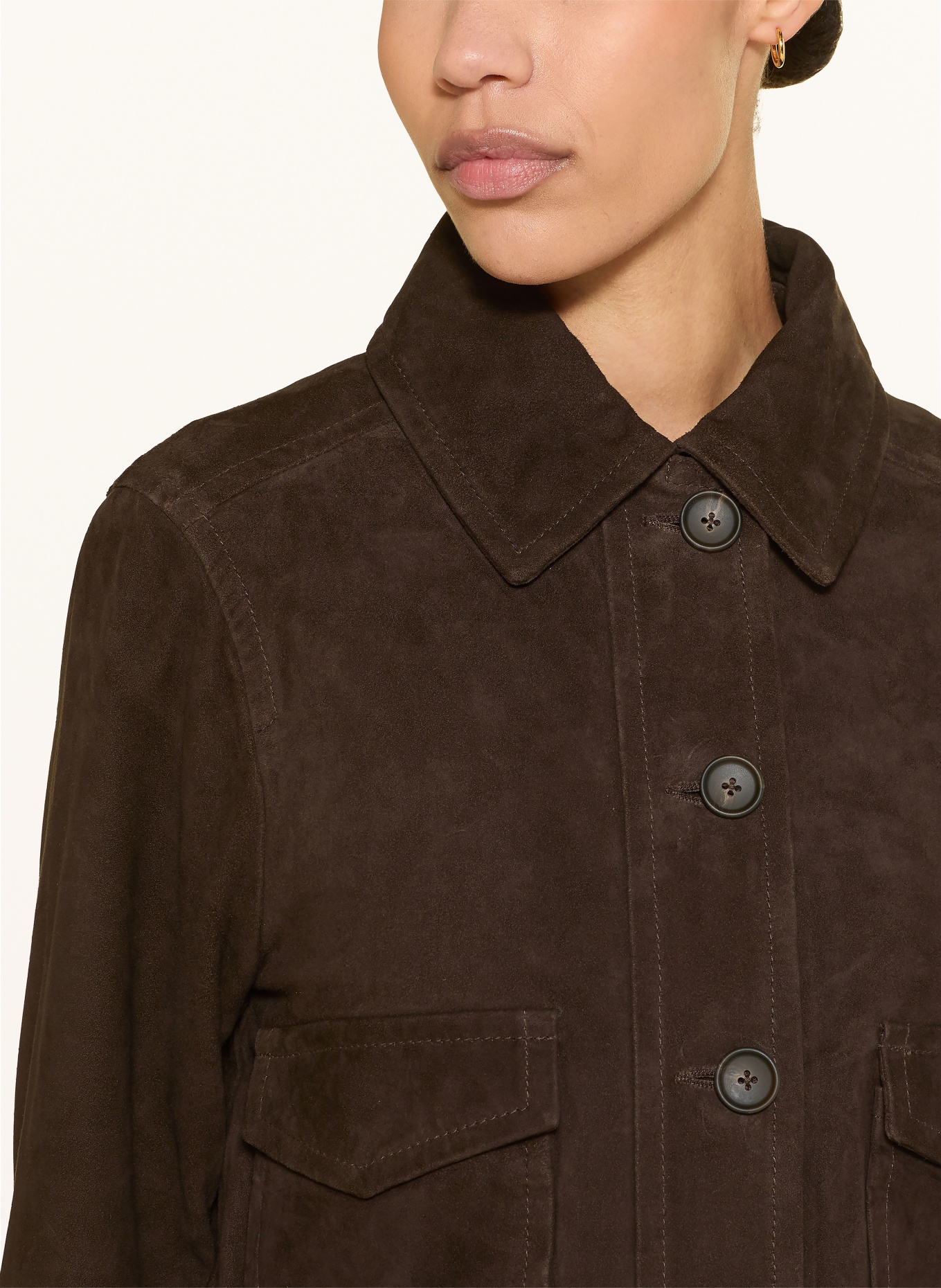 REISS Lederjacke HANSON: DUNKELBRAUN