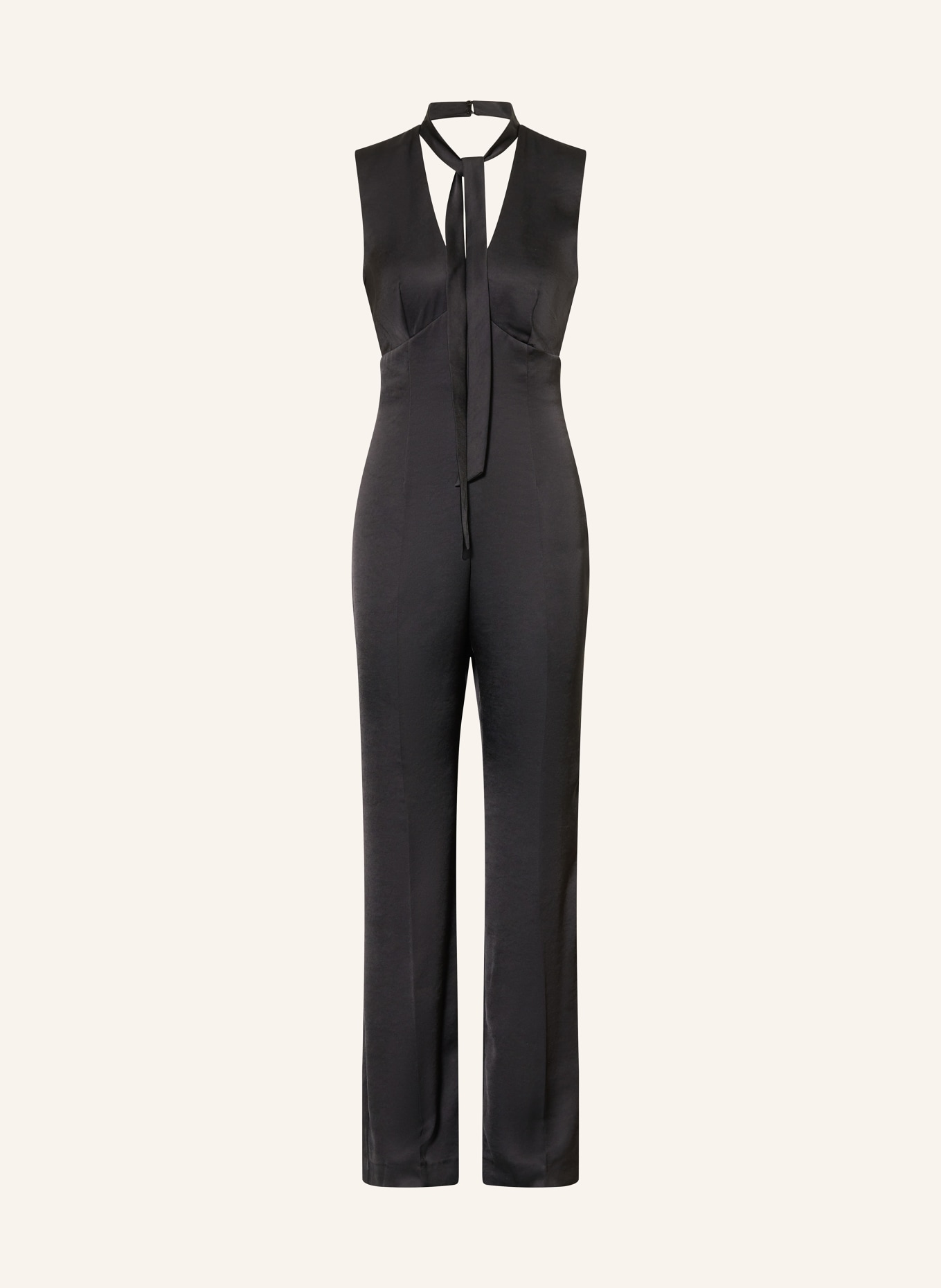 CLAUDIE PIERLOT Satin-Jumpsuit: SCHWARZ