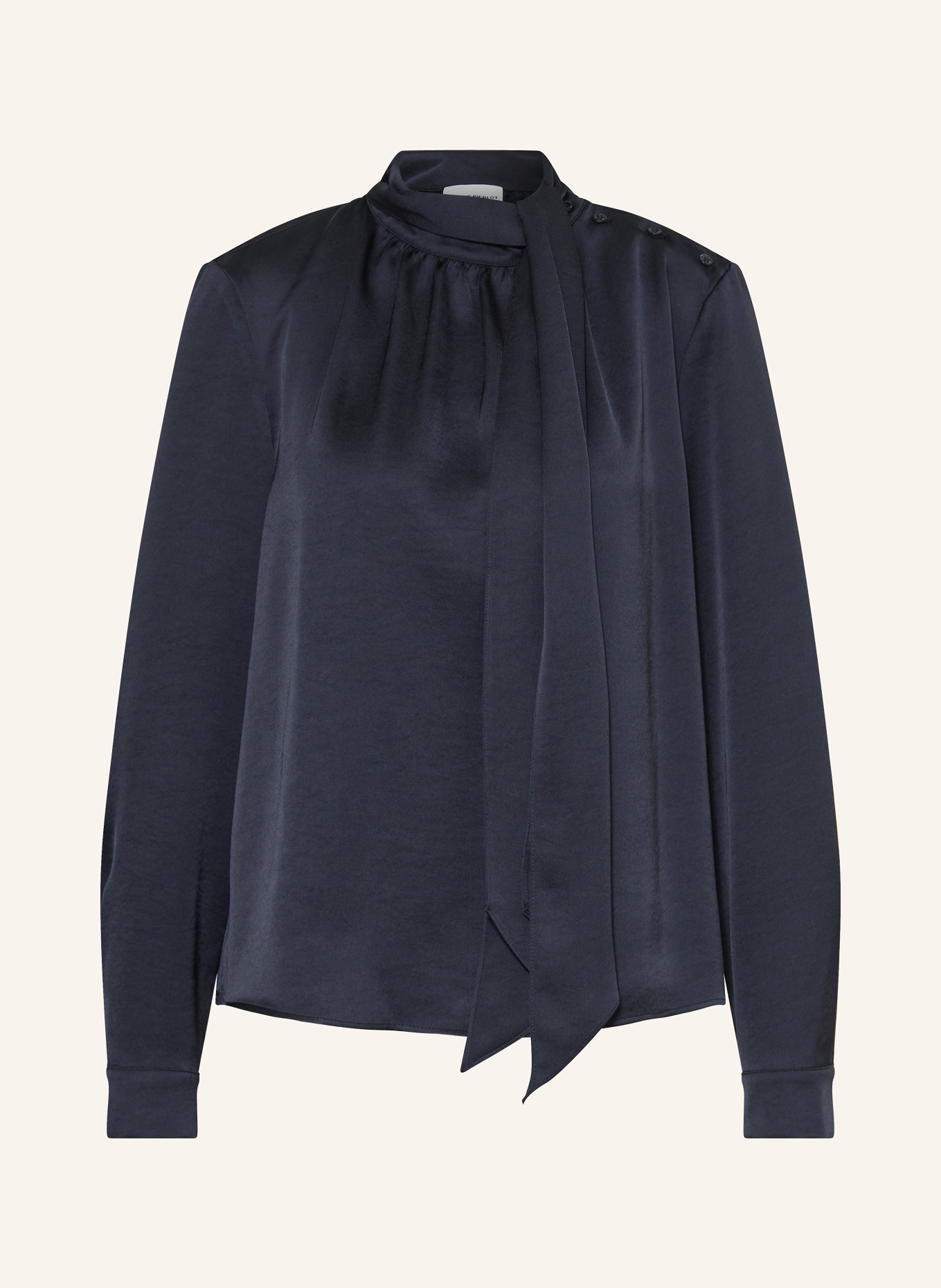 CLAUDIE PIERLOT Schluppenbluse aus Satin: DUNKELBLAU