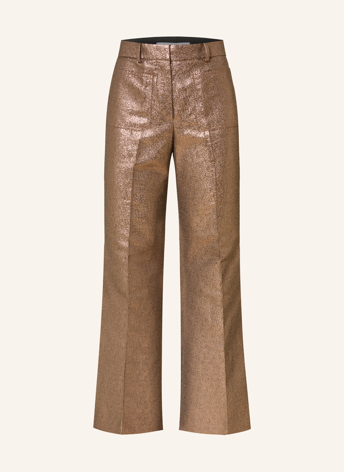 REISS Bootcut-Hose SIENNA mit Glitzergarn: BRAUN