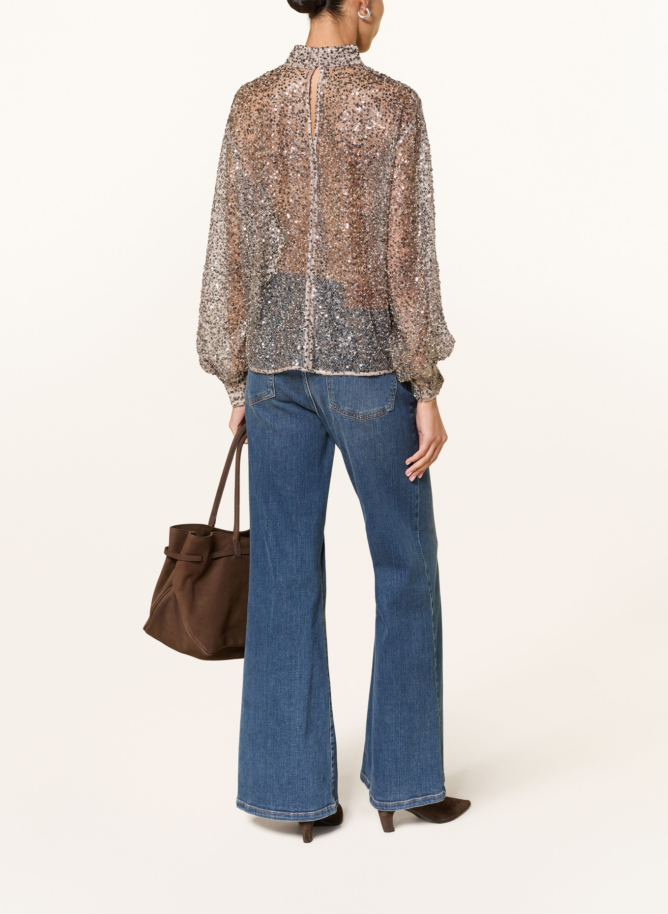 REISS Blusenshirt SIENNA mit Pailletten: SILBER