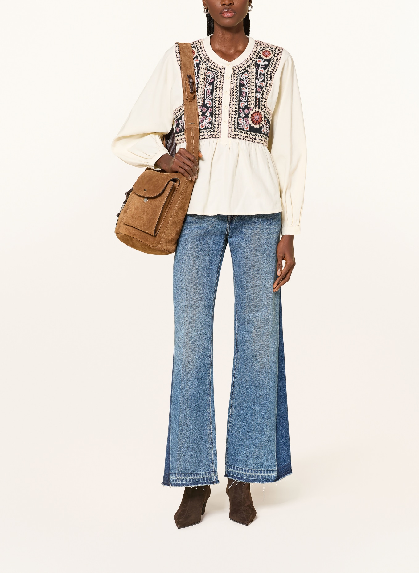 ba&sh Blusenshirt ALEC: CREME / ALTROSA / SCHWARZ