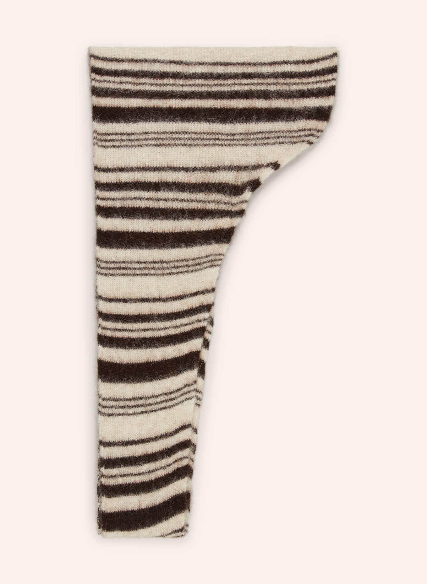 ba&sh Alpakový šál SWAN: KRÉMOVÁ / TMAVĚ HNĚDÁ