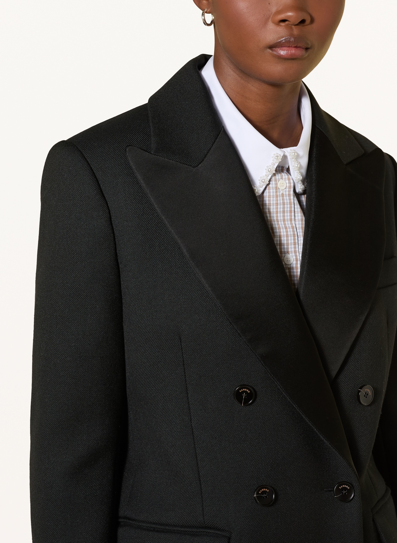 SANDRO Mantel: SCHWARZ