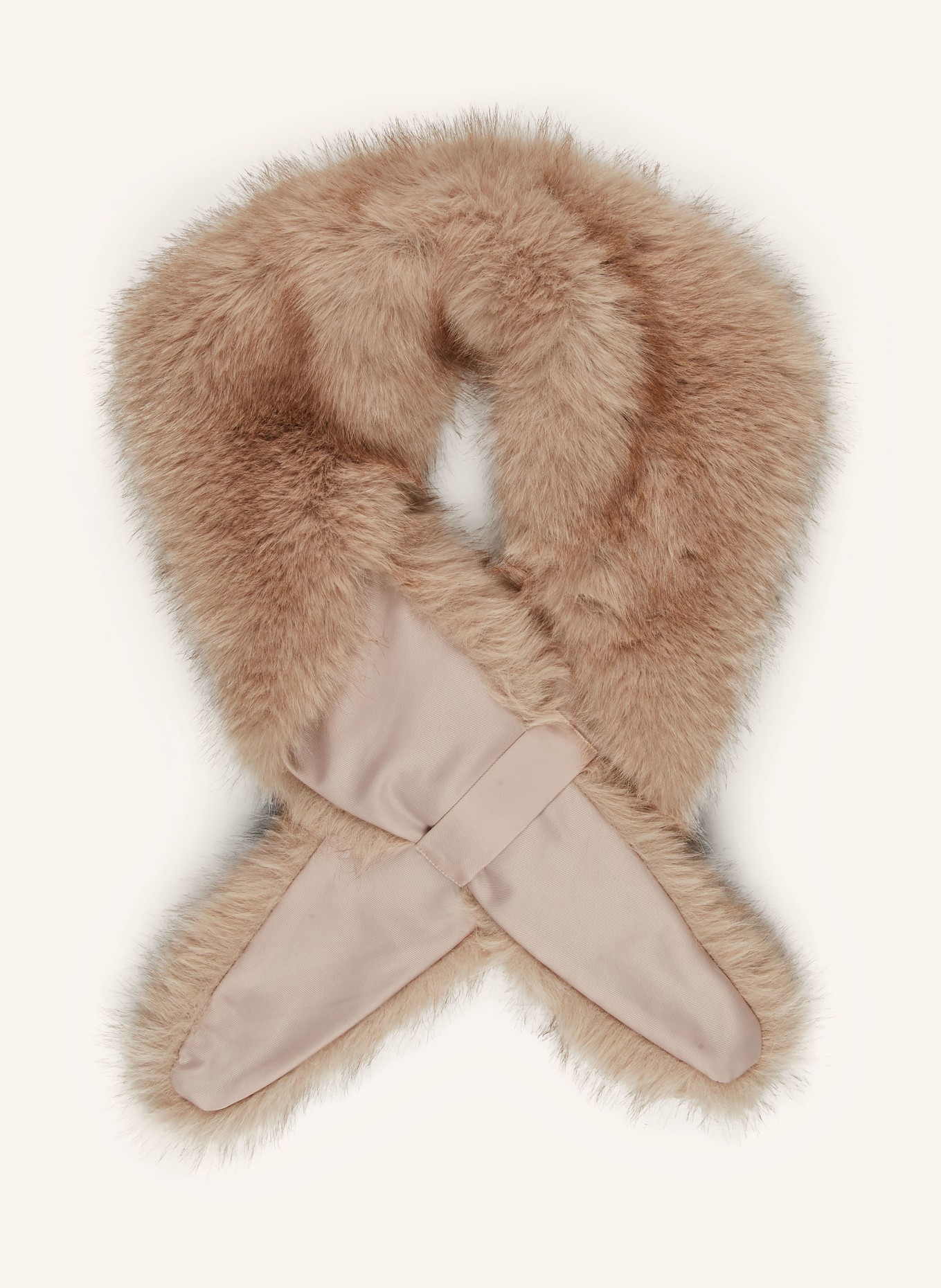REISS FLORA faux fur collar: LIGHT BROWN
