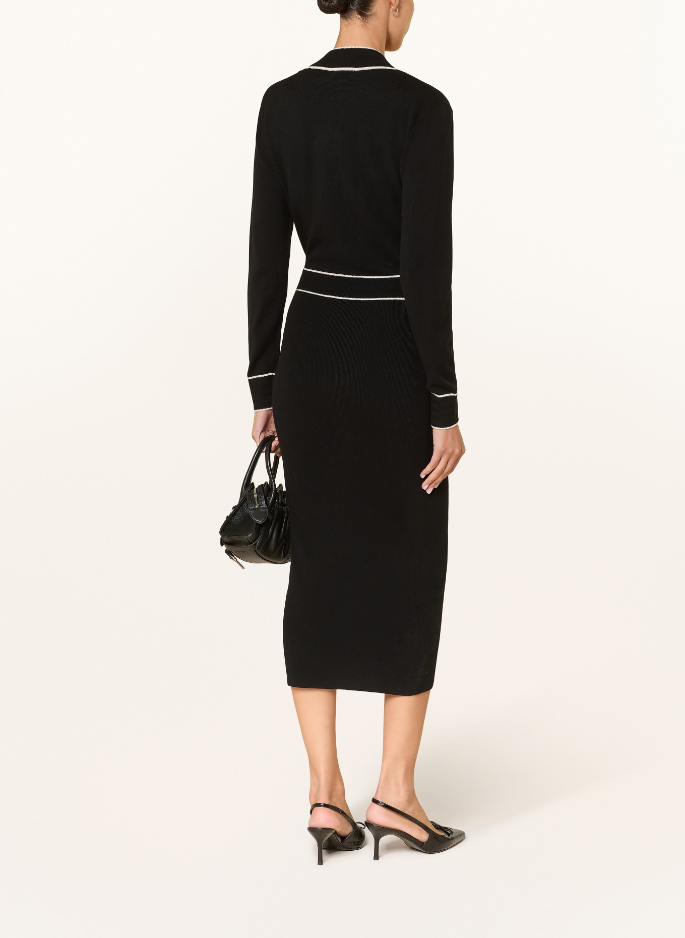 REISS Strickkleid LORRIE: SCHWARZ / WEISS