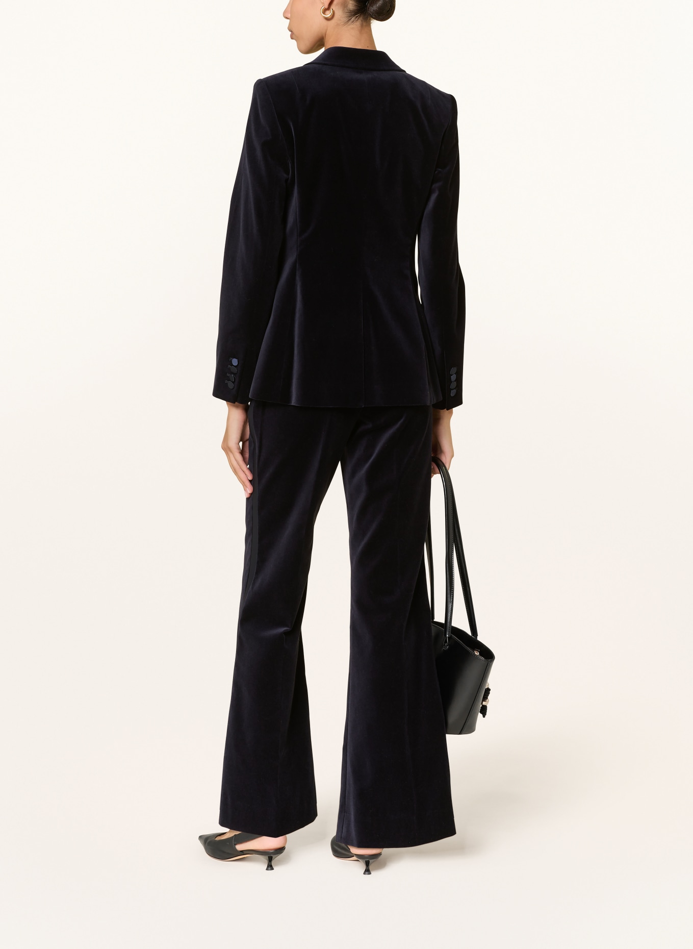 REISS Pantalon en velours côtelé VERDA avec bandes galonnées: BLEU FONCÉ