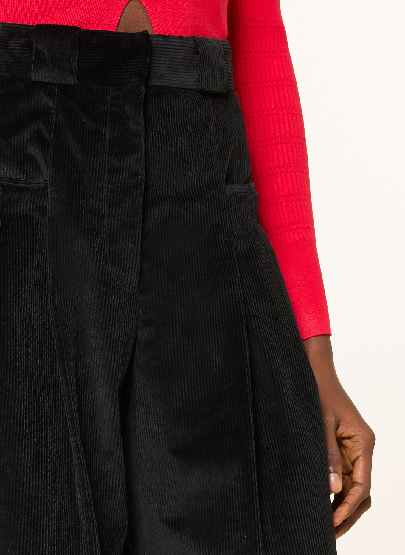 CLAUDIE PIERLOT Marlenehose aus Cord: SCHWARZ