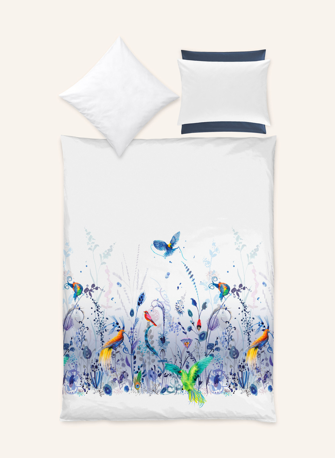 Christian Fischbacher Bettwäsche PARADISE: WEISS / GELB / BLAU