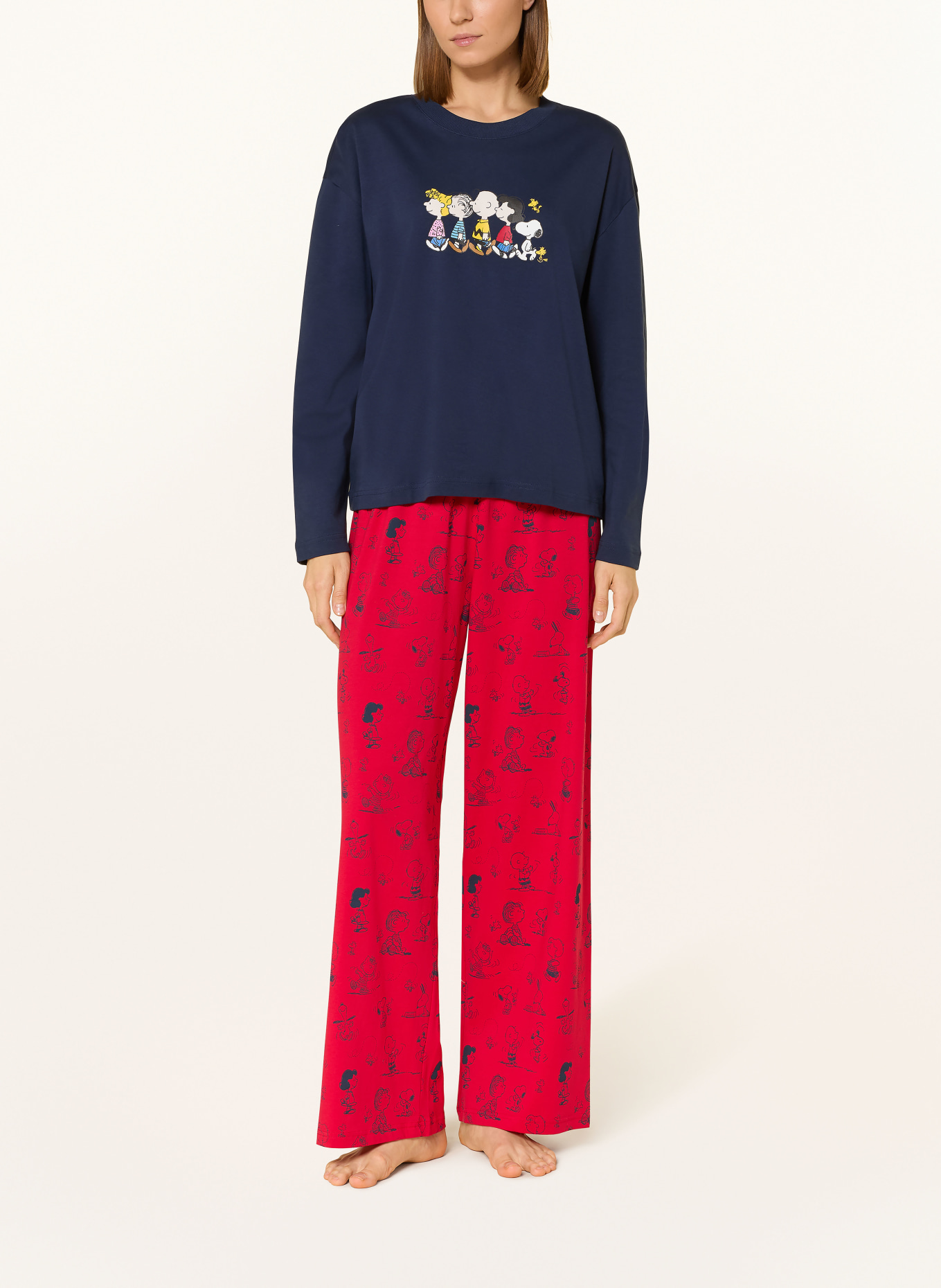 mey Schlafshirt Serie MEY × PEANUTS: DUNKELBLAU