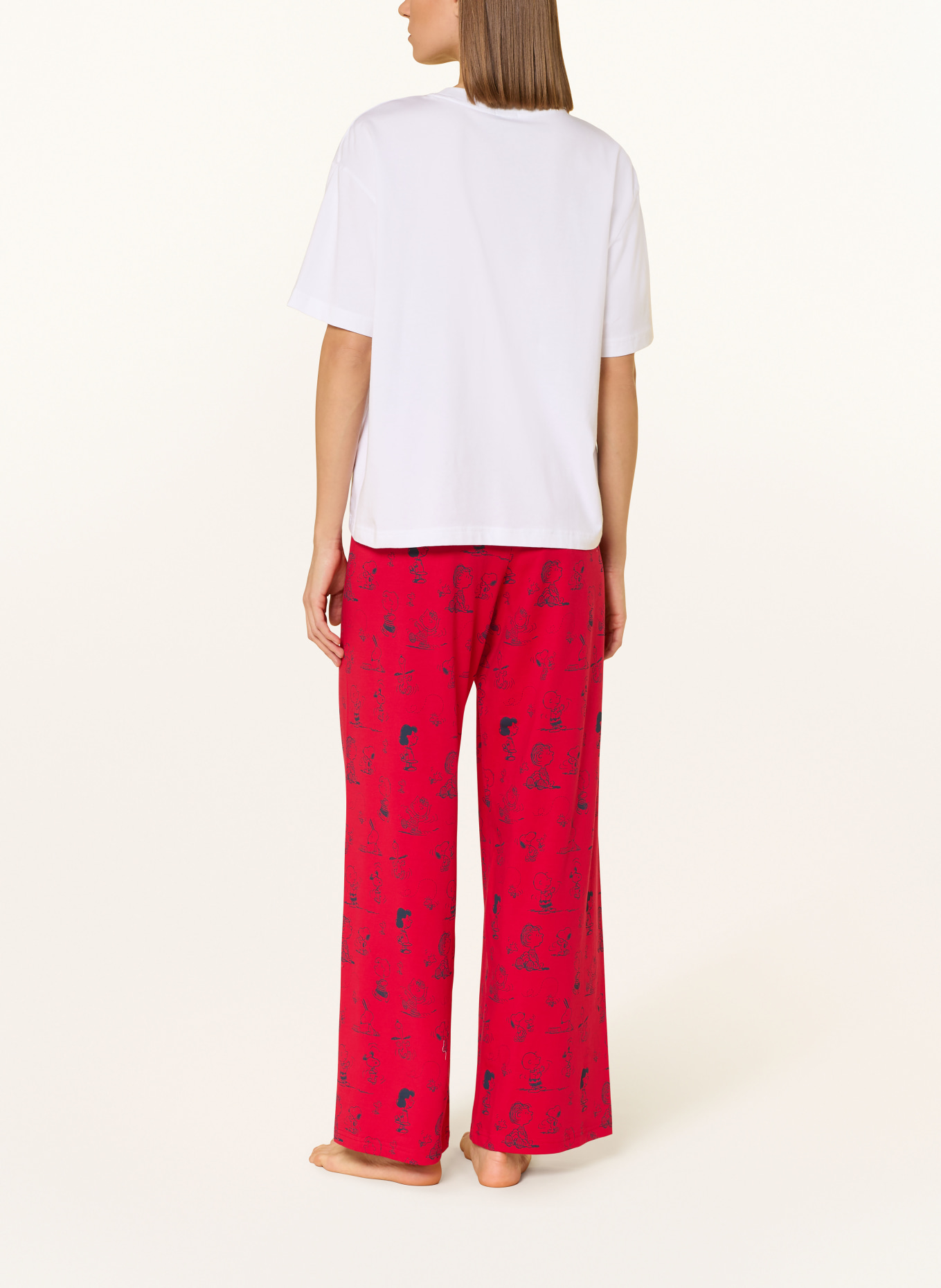 mey Schlafhose mey × PEANUTS: ROT / SCHWARZ