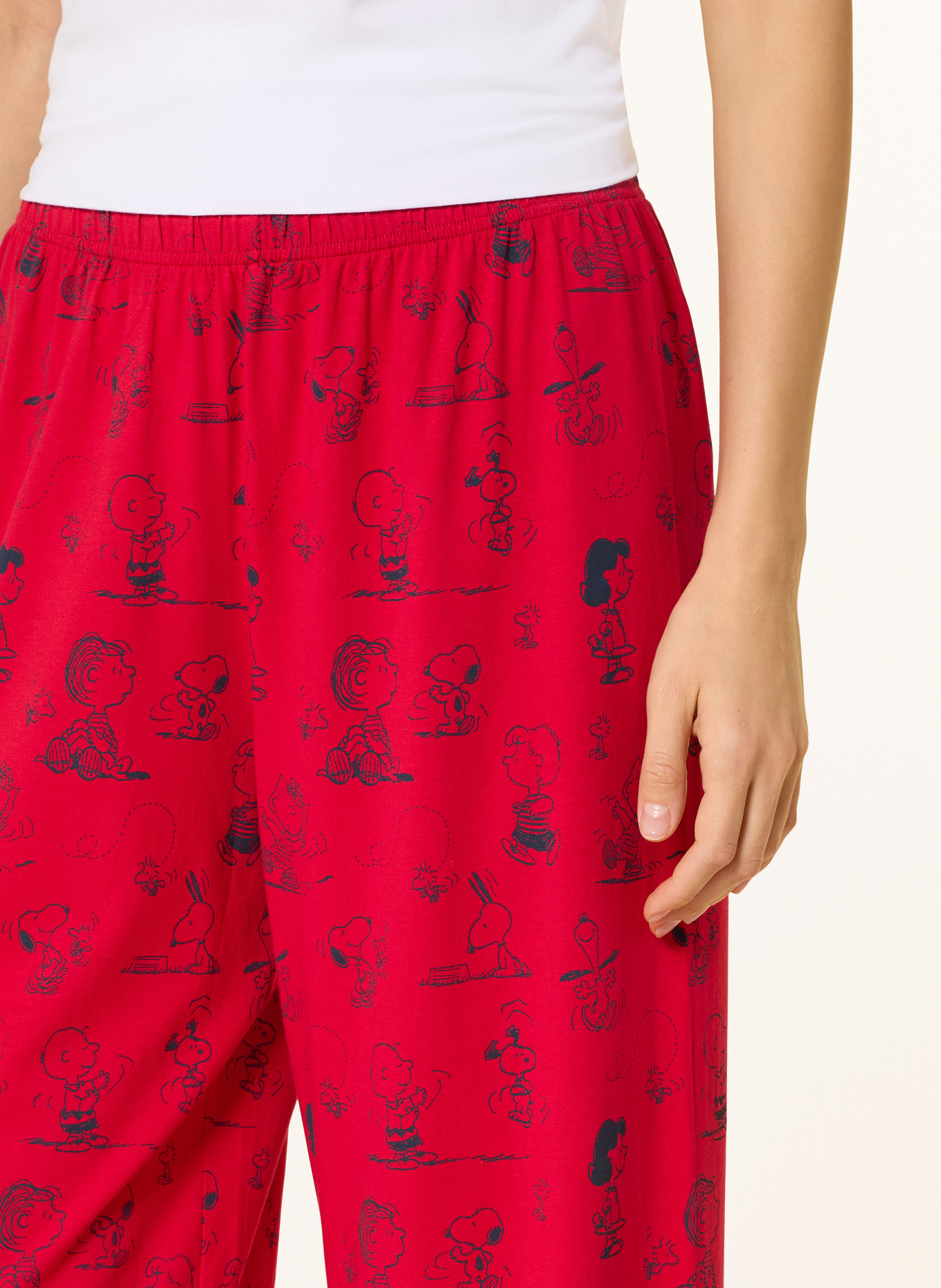 mey Schlafhose mey × PEANUTS: ROT / SCHWARZ