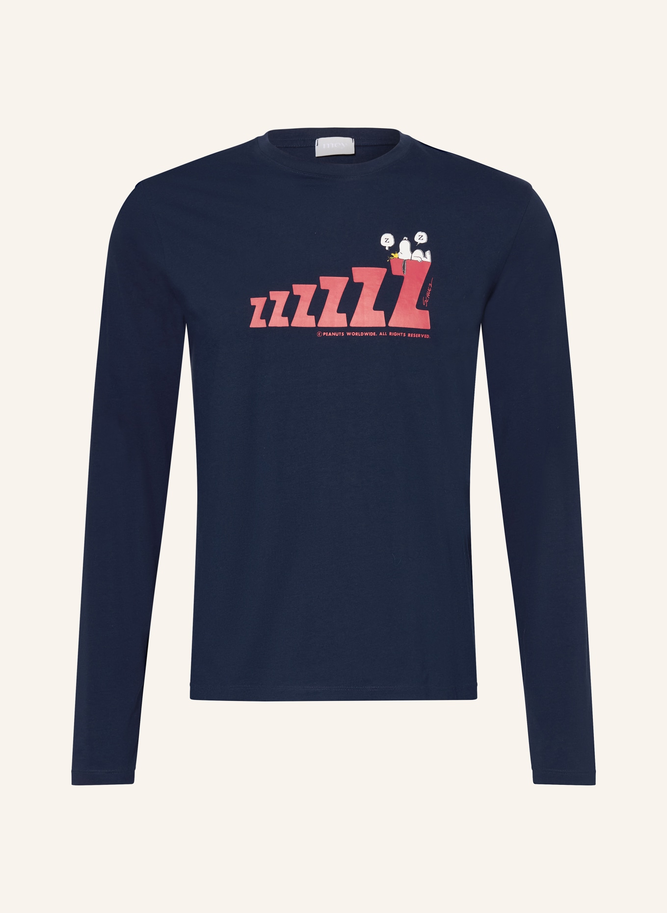 mey Sleep shirt series mey x PEANUTS: BLUE / RED / WHITE