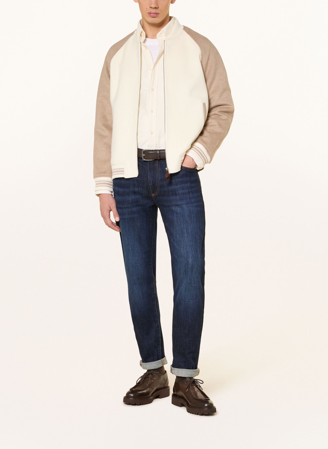 REISS Blouson RYLAN: WEISS / HELLBRAUN