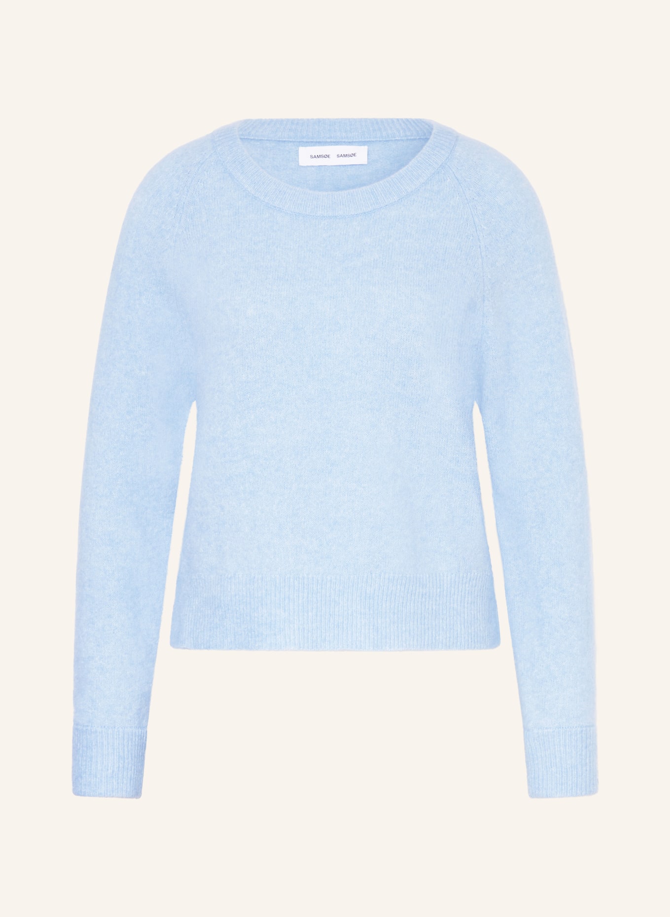 SAMSØE  SAMSØE Pullover NOR O-N SHORT mit Alpaka: HELLBLAU