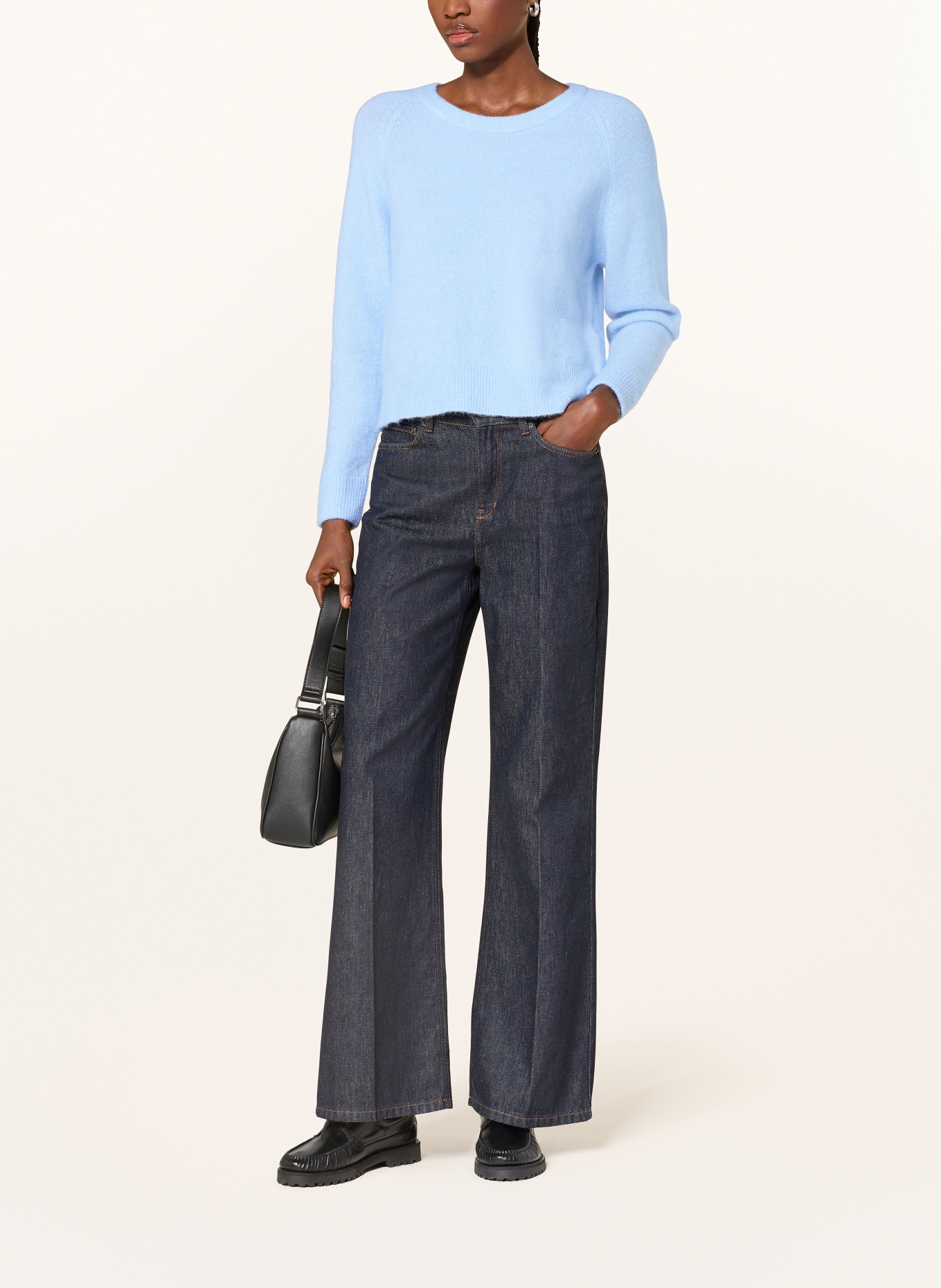 SAMSØE  SAMSØE Pullover NOR O-N SHORT mit Alpaka: HELLBLAU