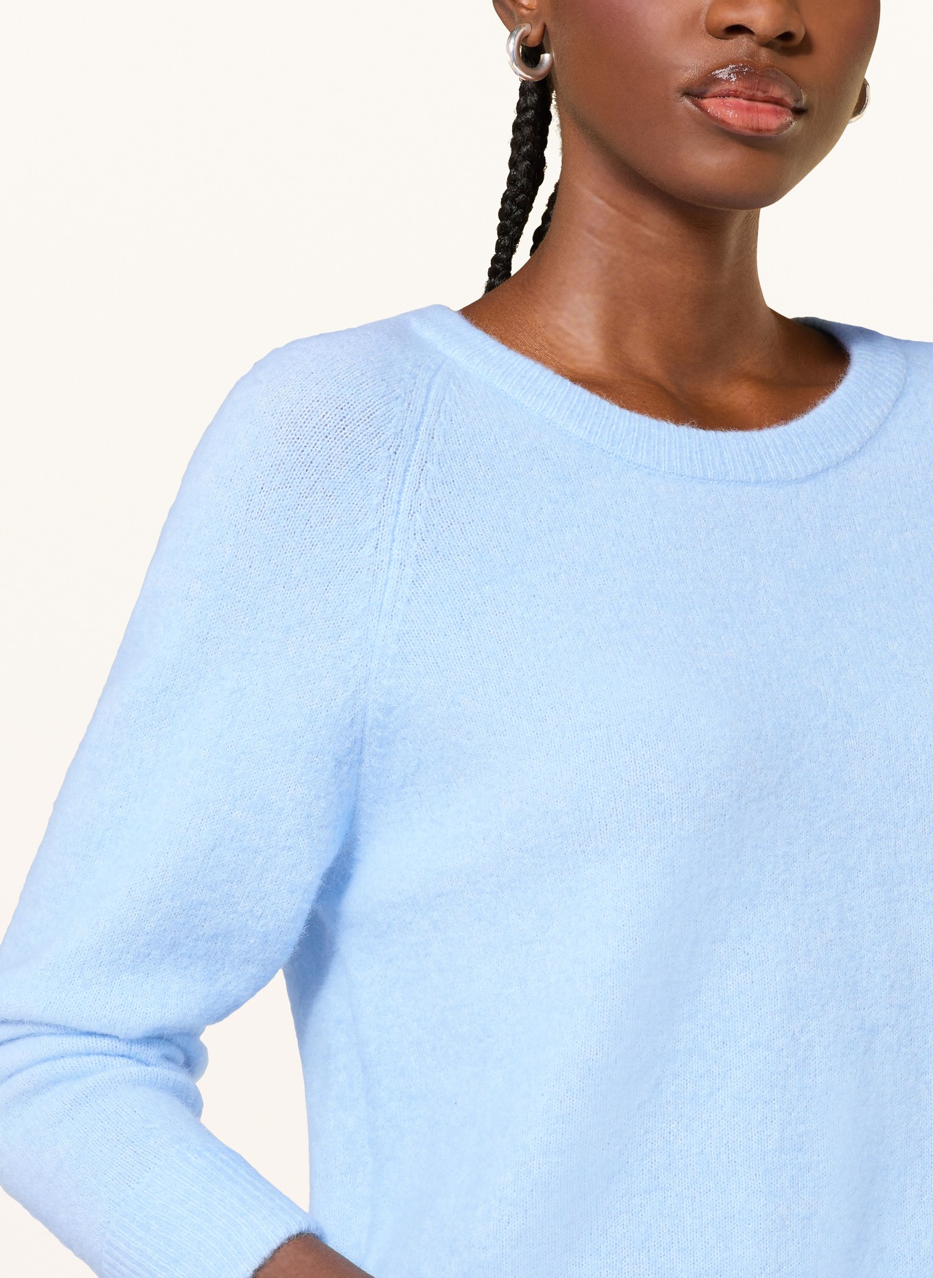 SAMSØE  SAMSØE Pullover NOR O-N SHORT mit Alpaka: HELLBLAU