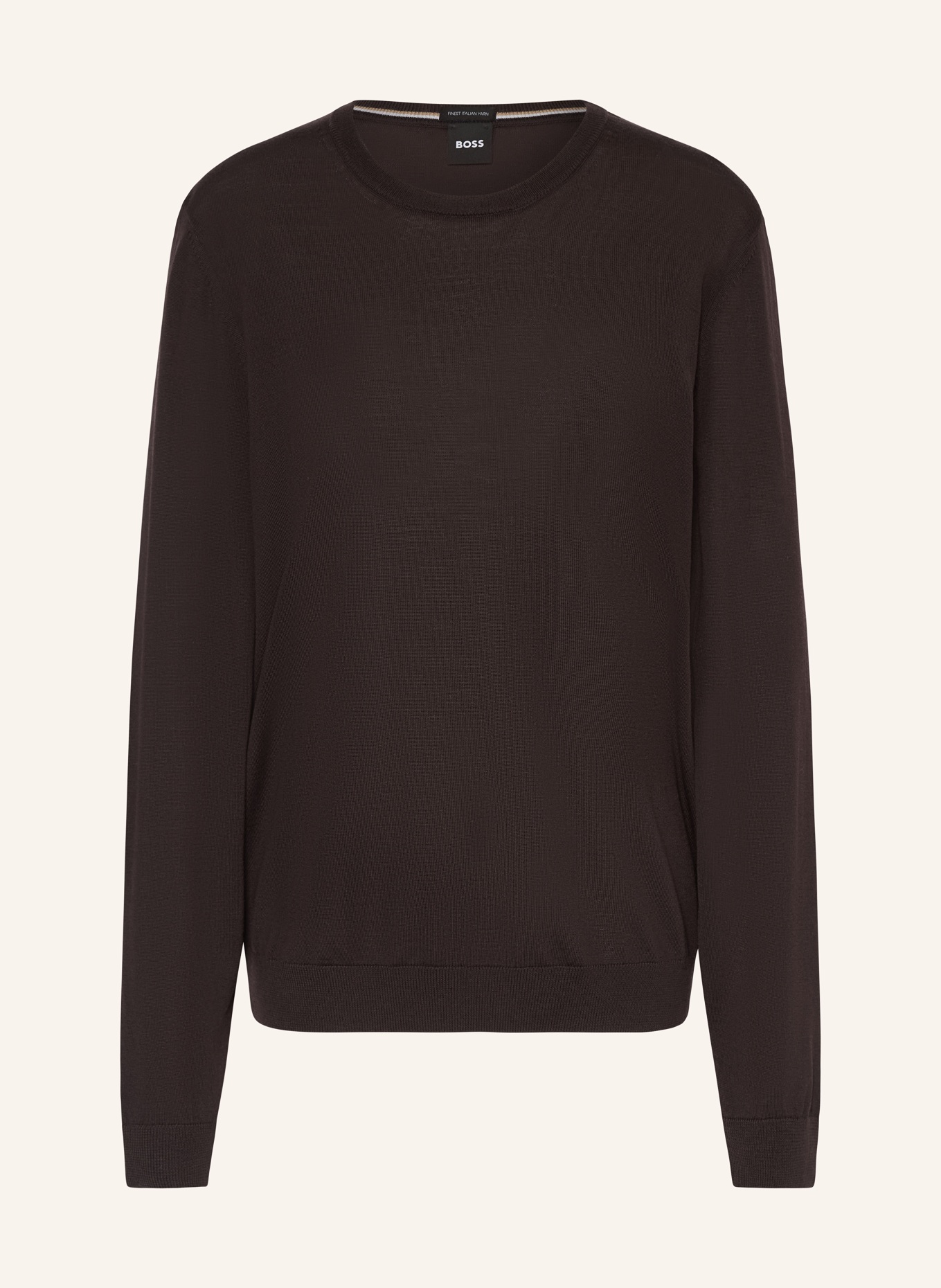 BOSS Pullover LENO: DUNKELBRAUN