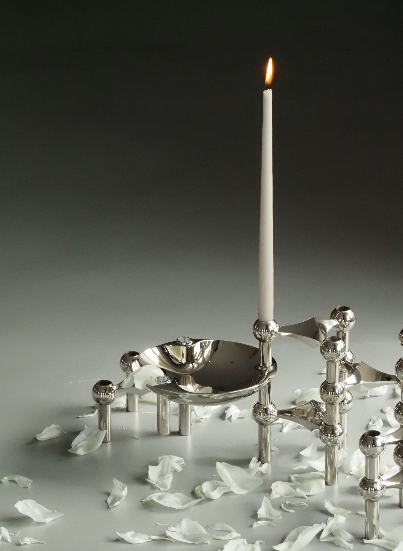 STOFF NAGEL Set of 6 taper candles: TAUPE