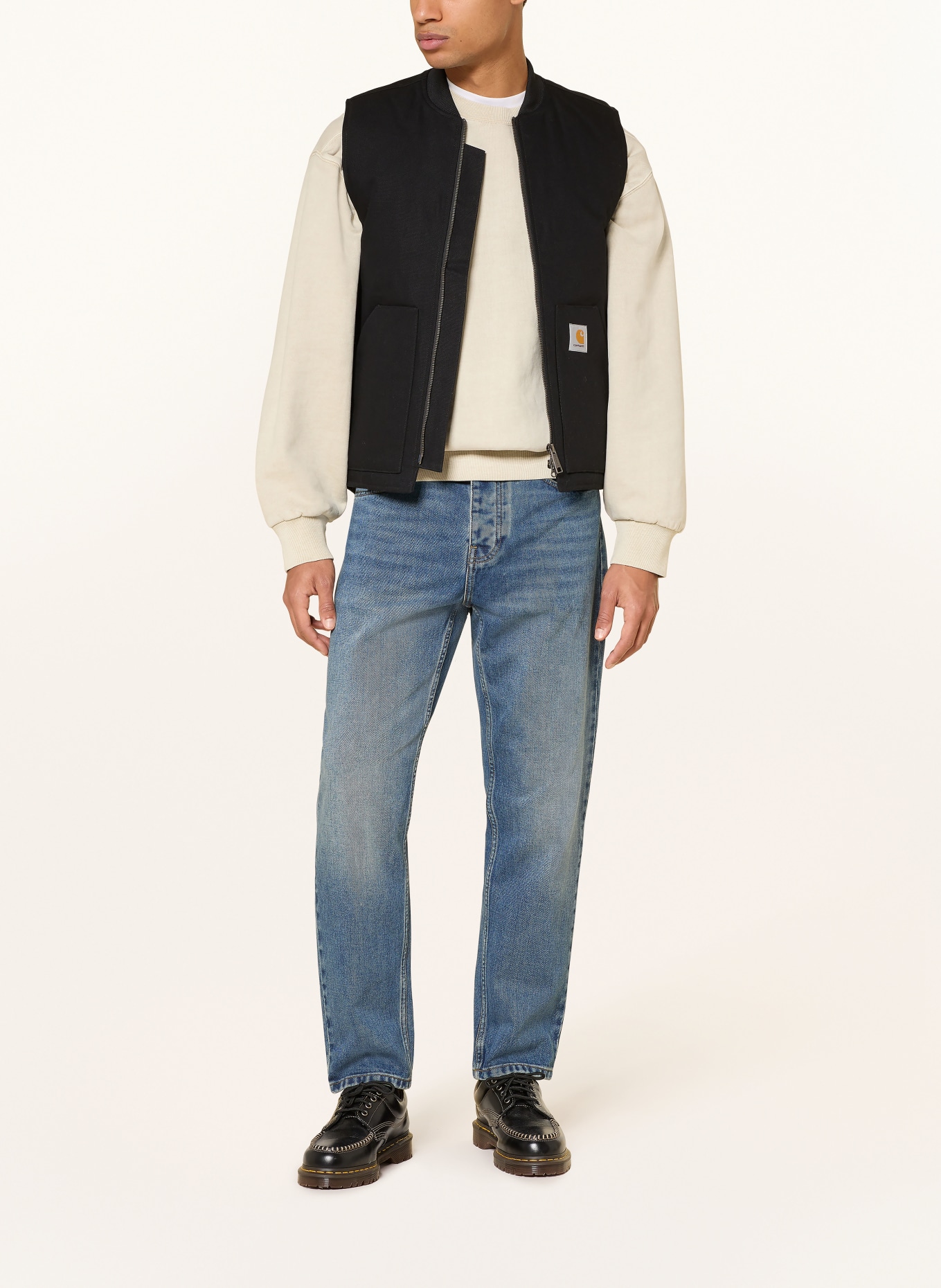 carhartt WIP Jeans NEWEL Relaxed Tapered Fit: 014L Blue, dark used wash