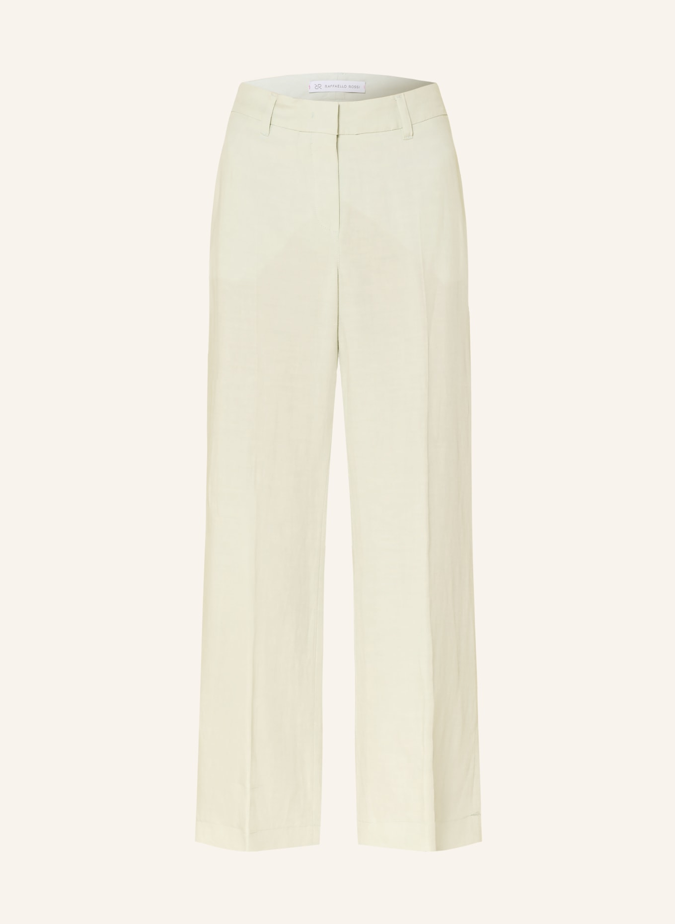 RAFFAELLO ROSSI Hose OLESSA mit Leinen: HELLBLAU / KHAKI