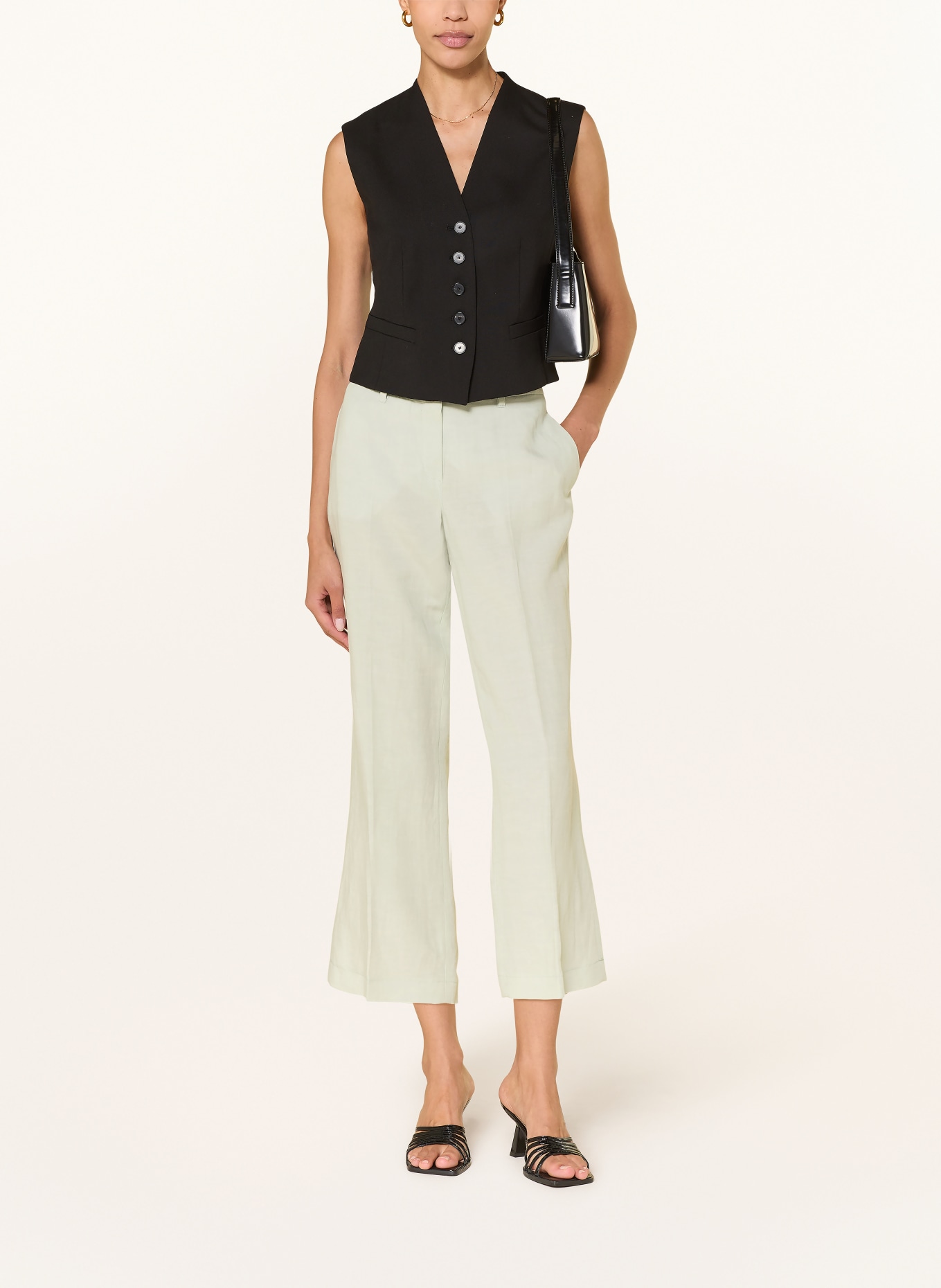 RAFFAELLO ROSSI Hose OLESSA mit Leinen: HELLBLAU / KHAKI