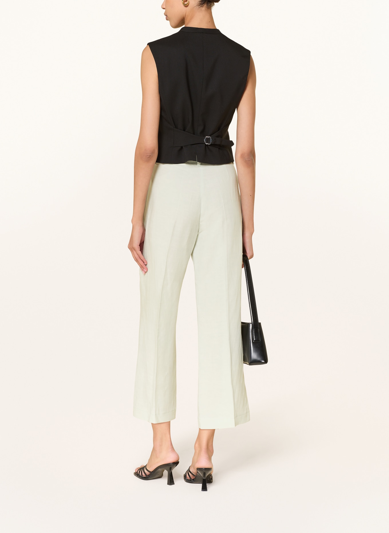 RAFFAELLO ROSSI Hose OLESSA mit Leinen: HELLBLAU / KHAKI